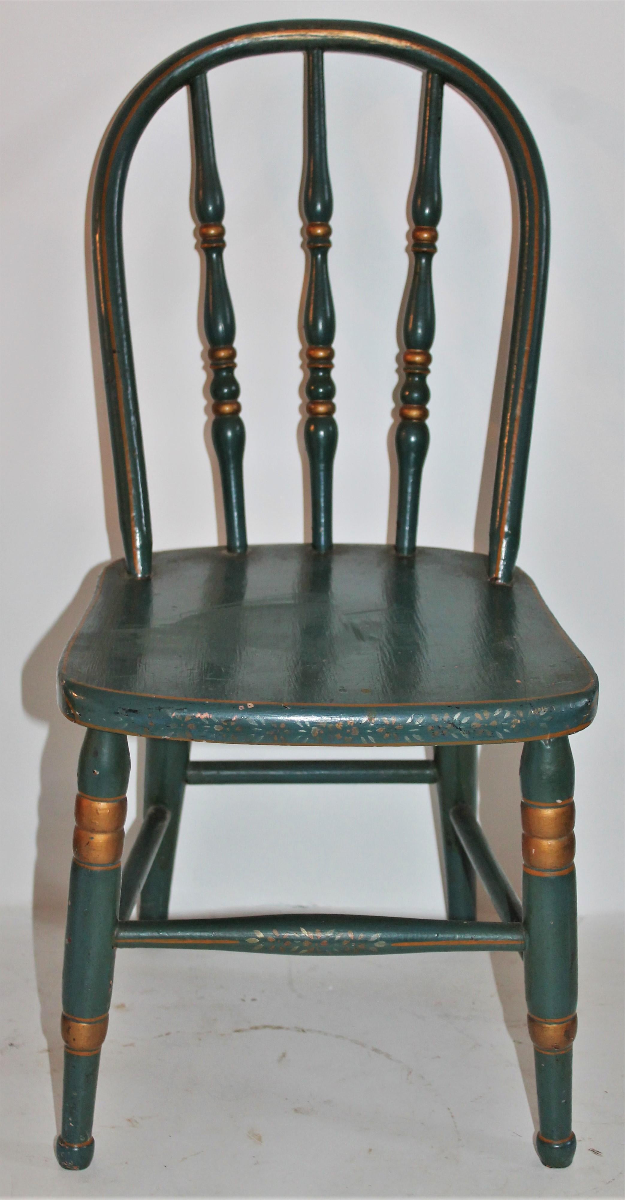 Country 19th Century Children's Painted Chair For Sale