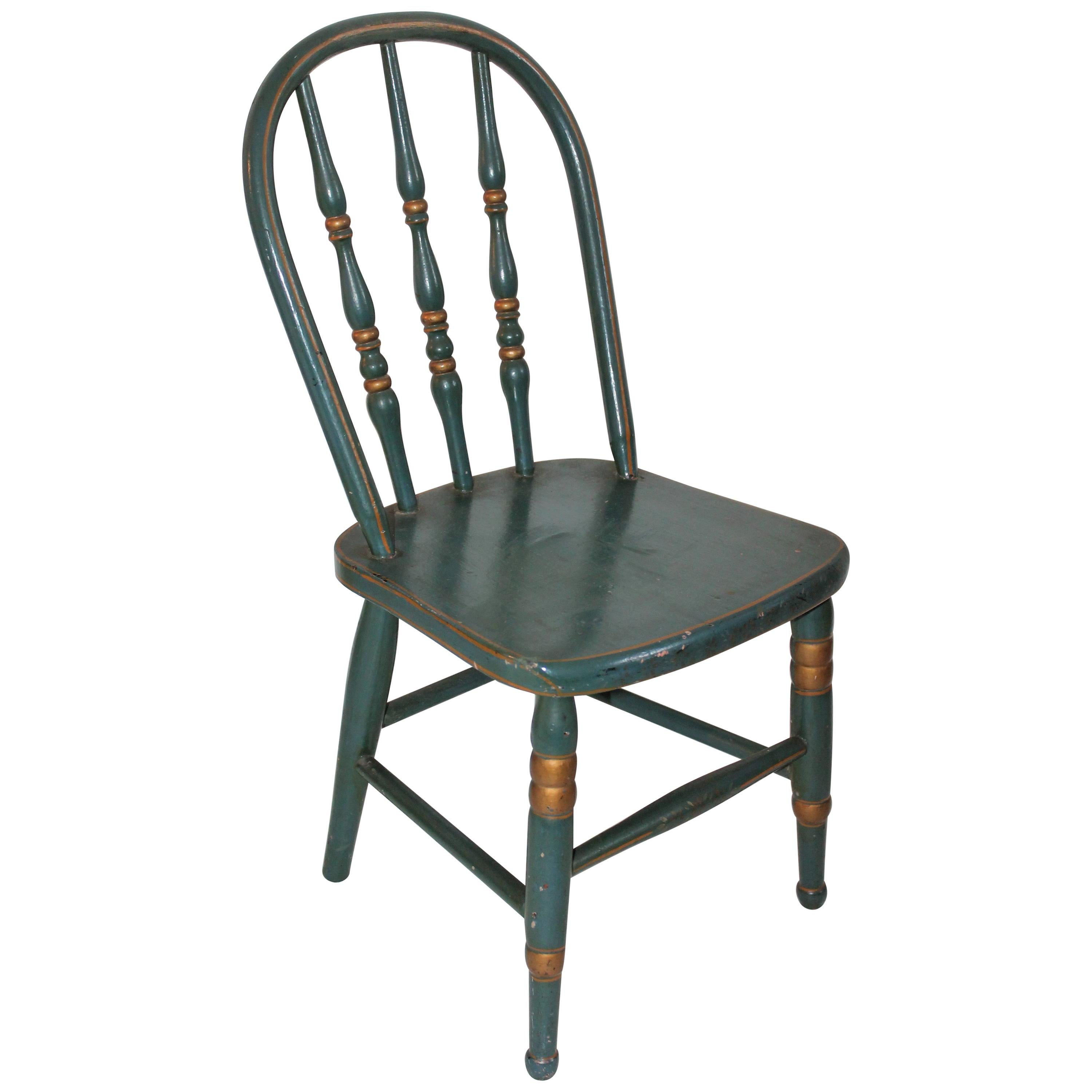 19th Century Children's Painted Chair For Sale