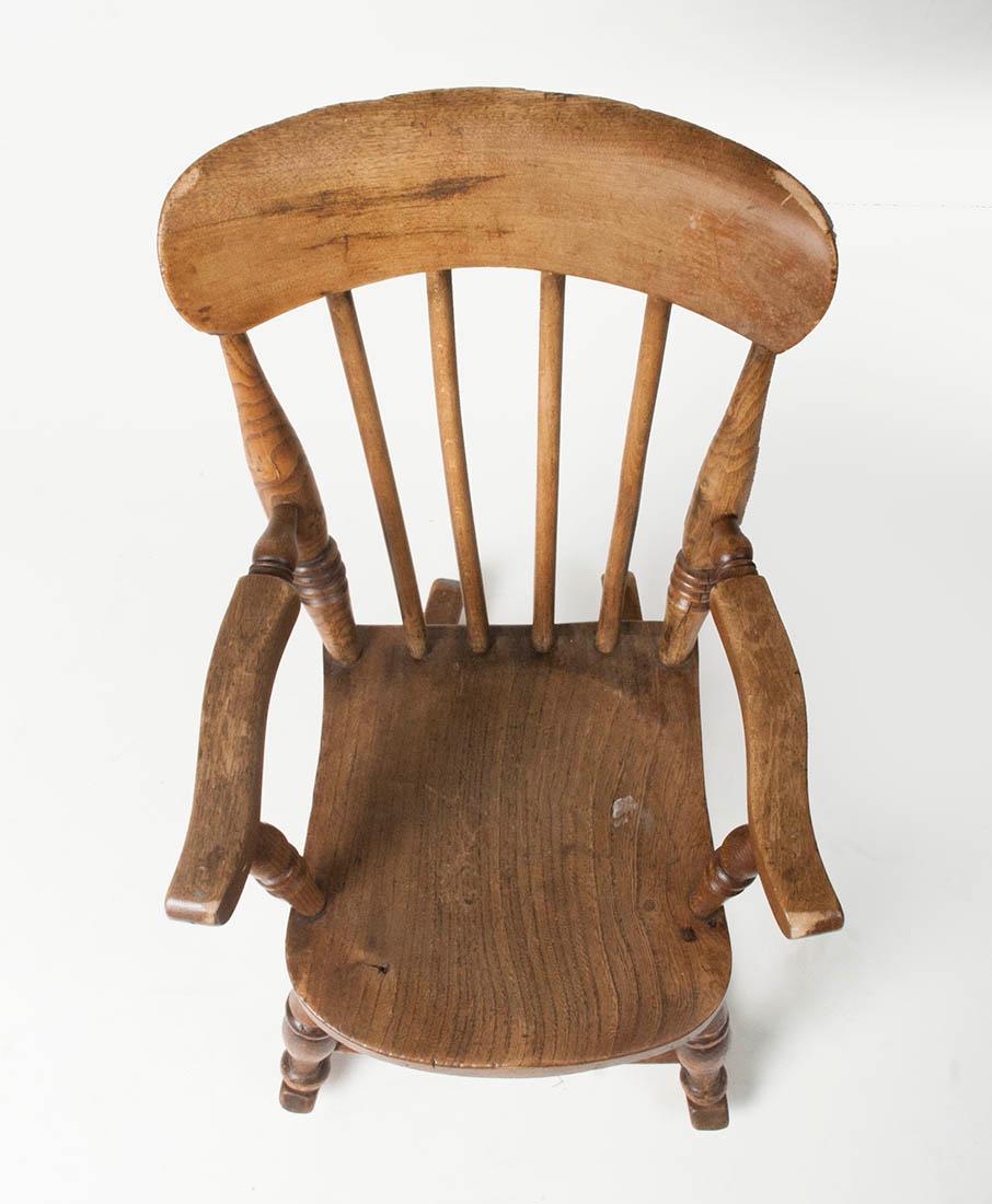 English 19th Century Children's Rocking Chair Beechwood