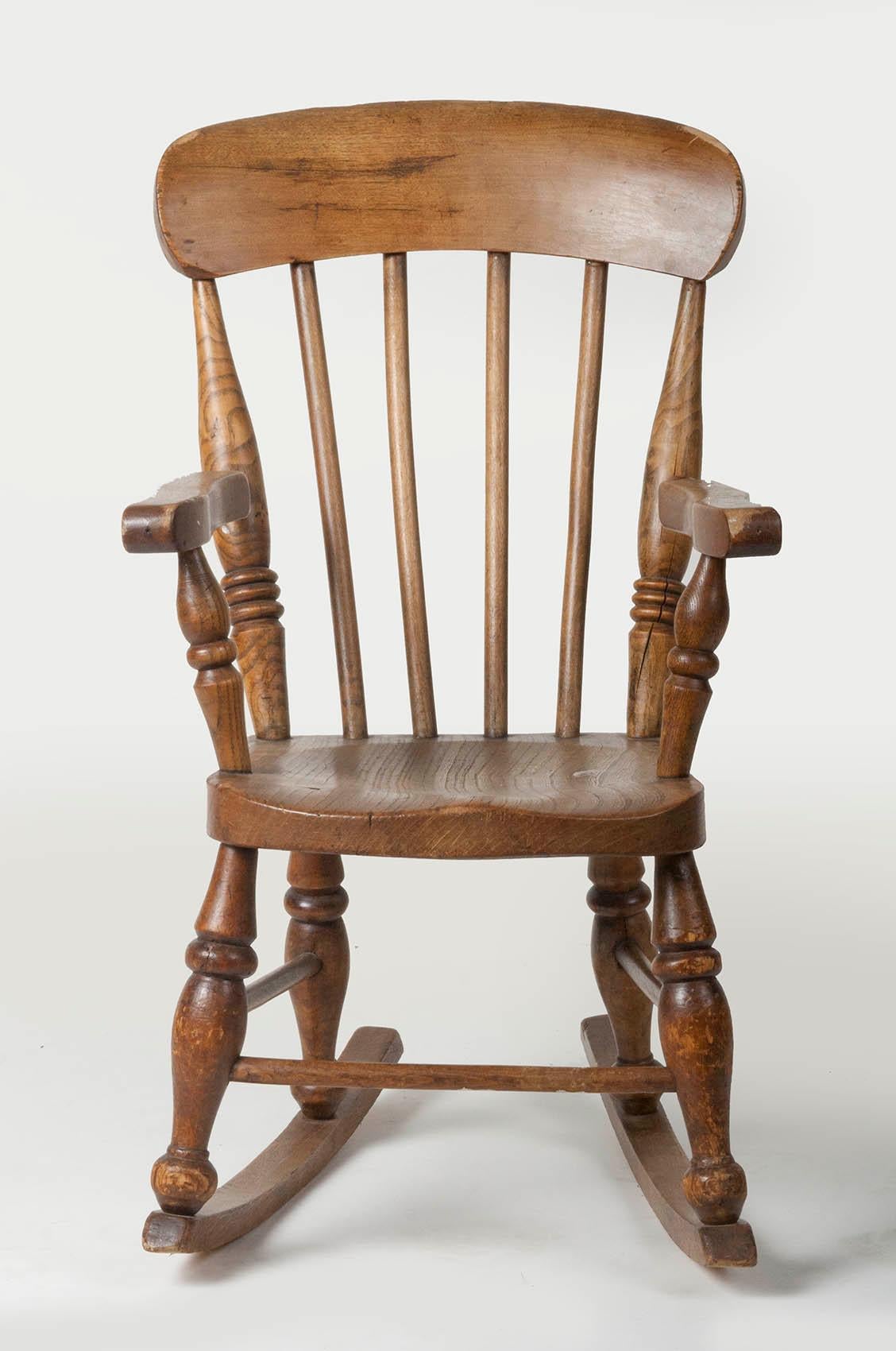Hand-Crafted 19th Century Children's Rocking Chair Beechwood