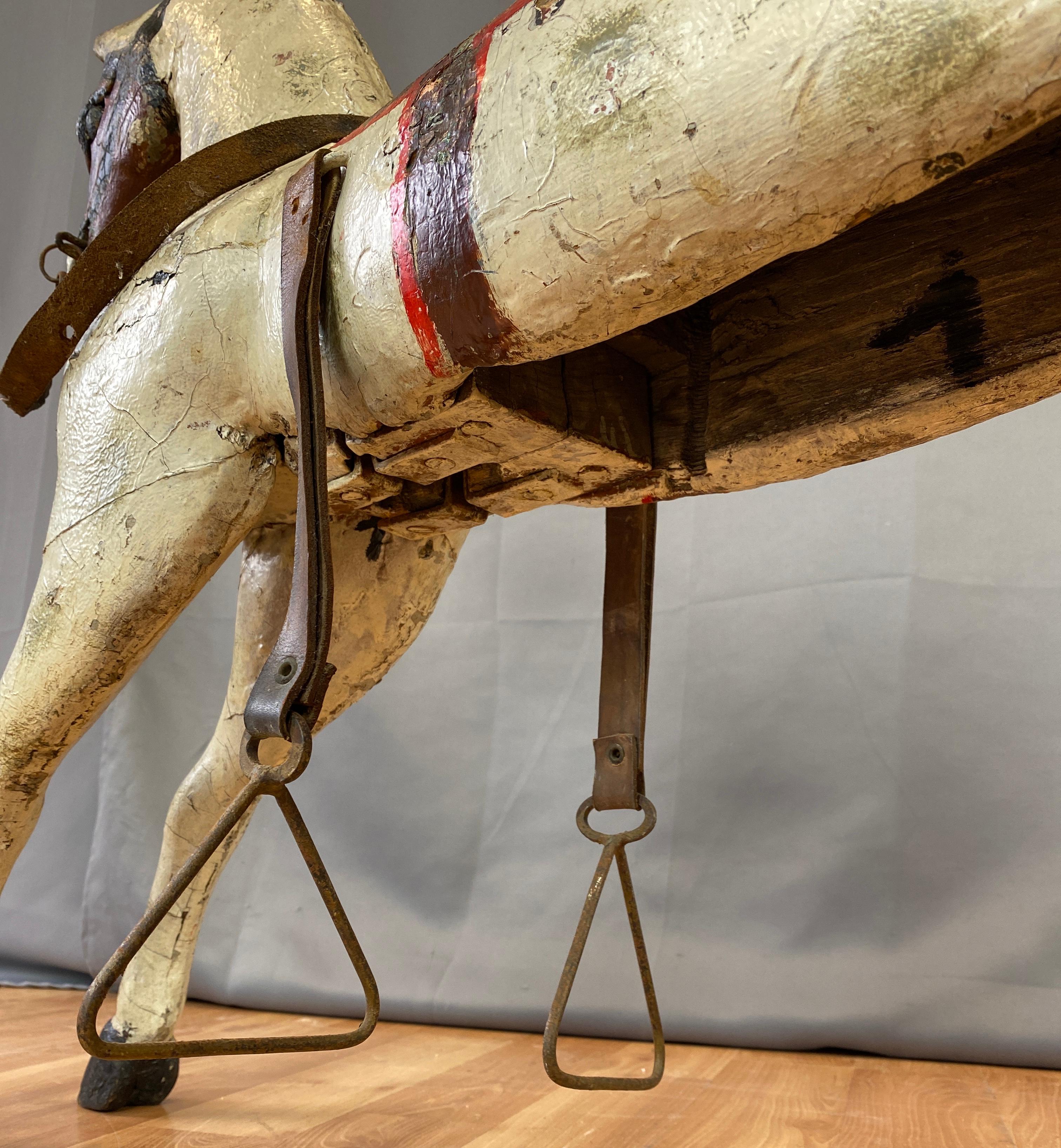 19th Century Childs Painted Wood Carousel Horse 4