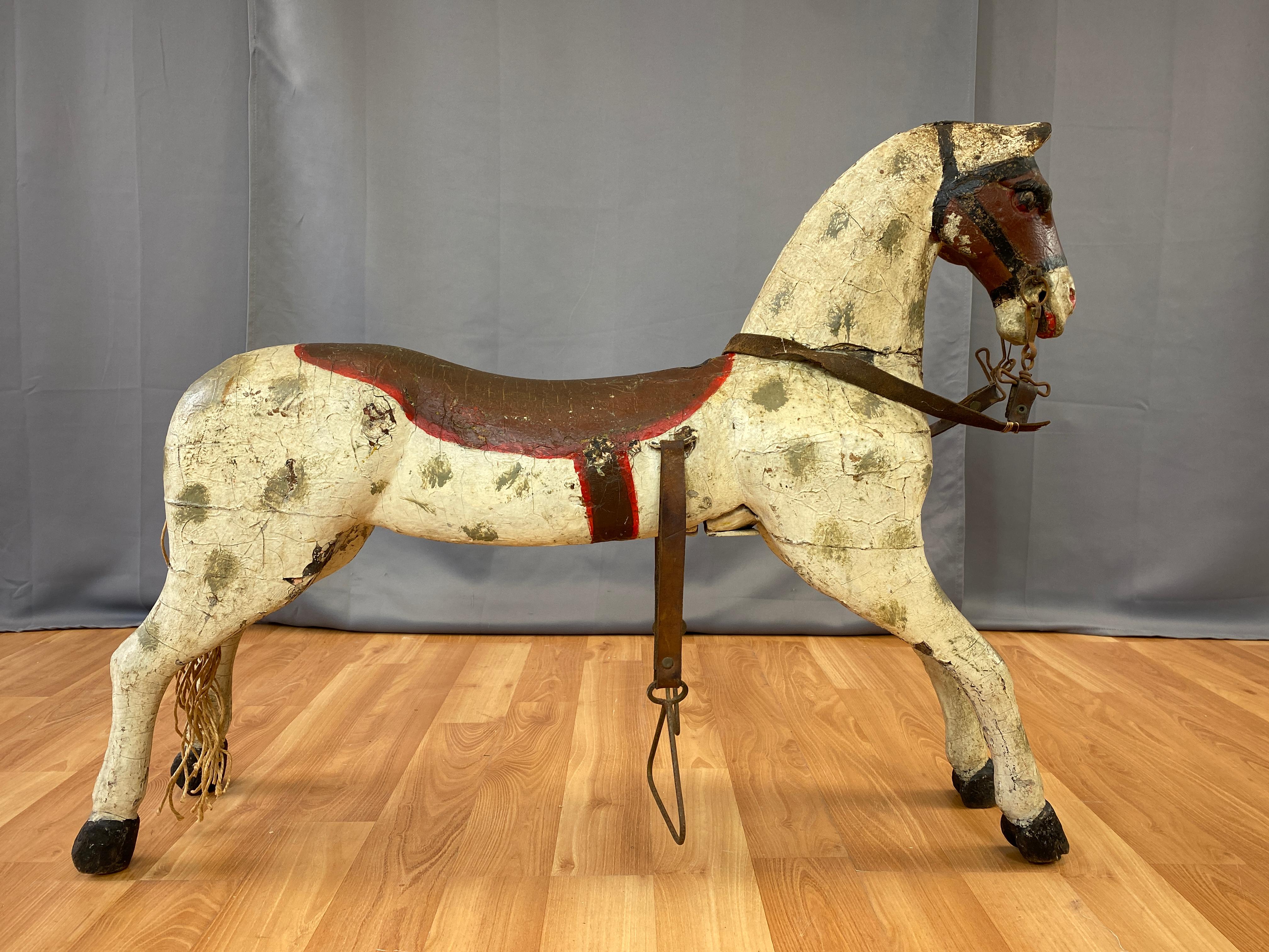 Folk Art 19th Century Childs Painted Wood Carousel Horse