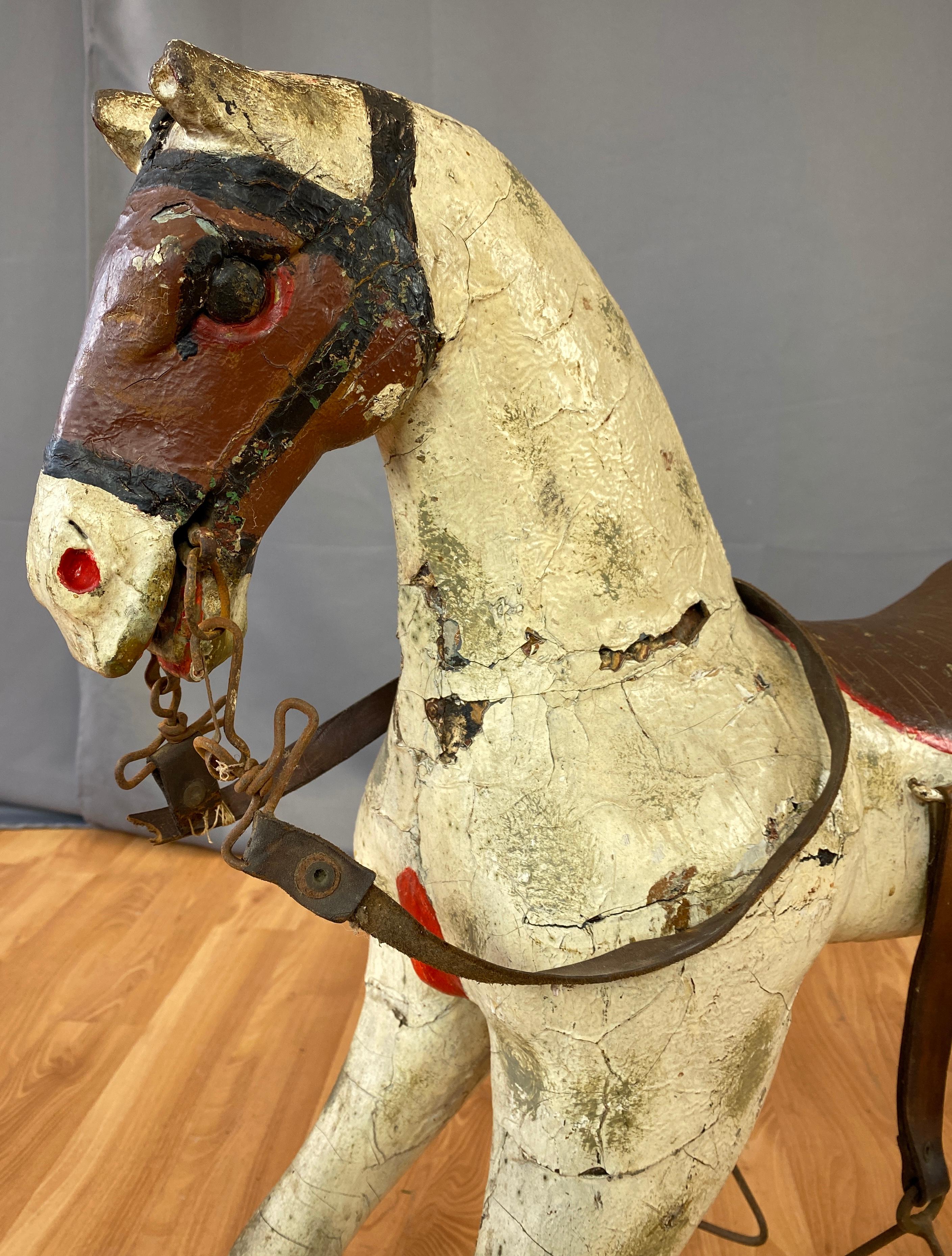 Mid-19th Century 19th Century Childs Painted Wood Carousel Horse