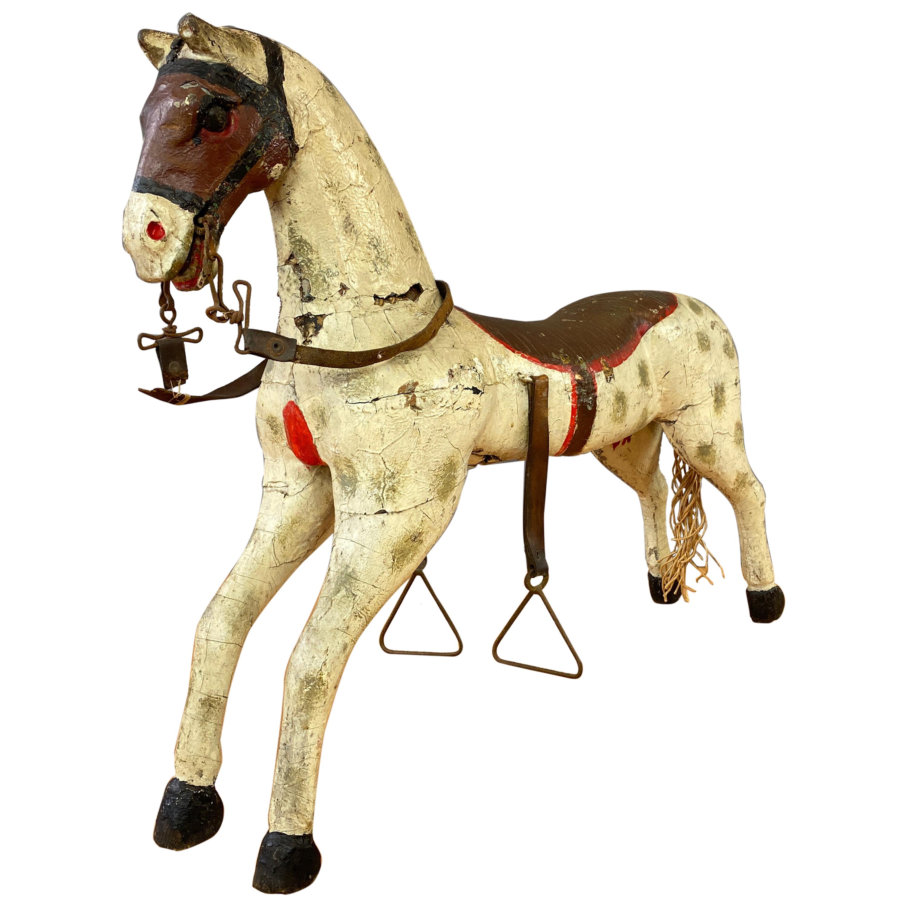 19th Century Childs Painted Wood Carousel Horse