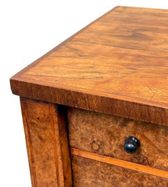 19th Century Childs Size Burr Walnut Wellington Chest Of Drawers