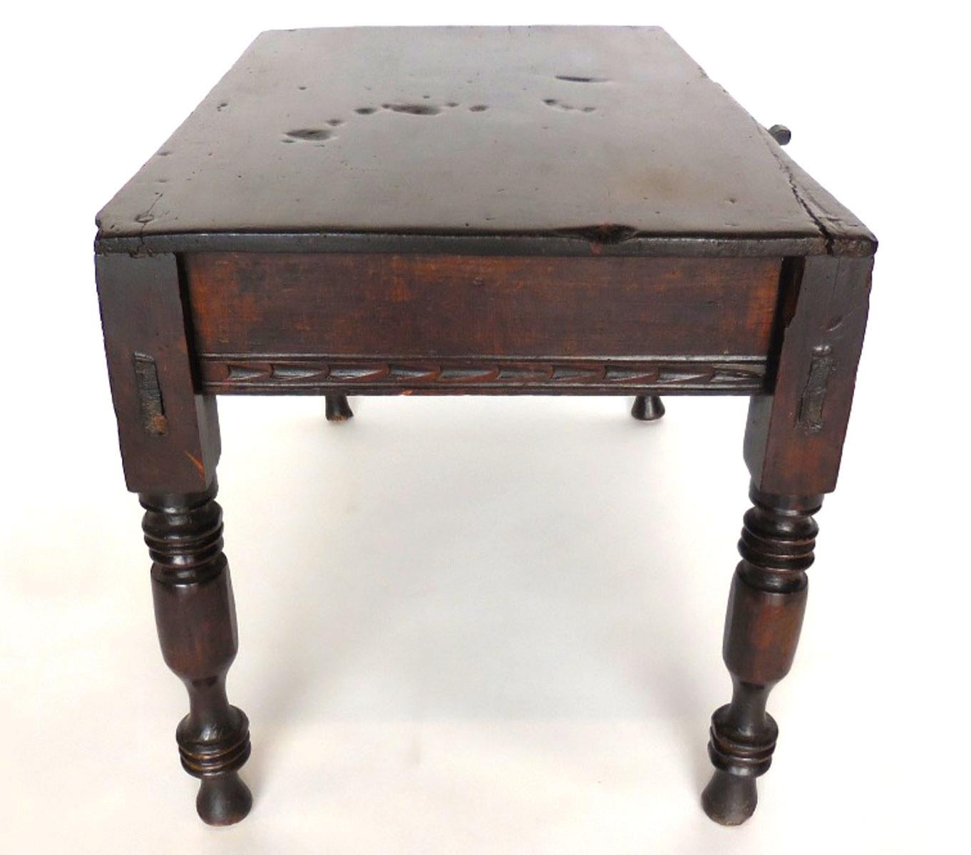 Guatemalan 19th Century Child's Table with Carvings and Drawer
