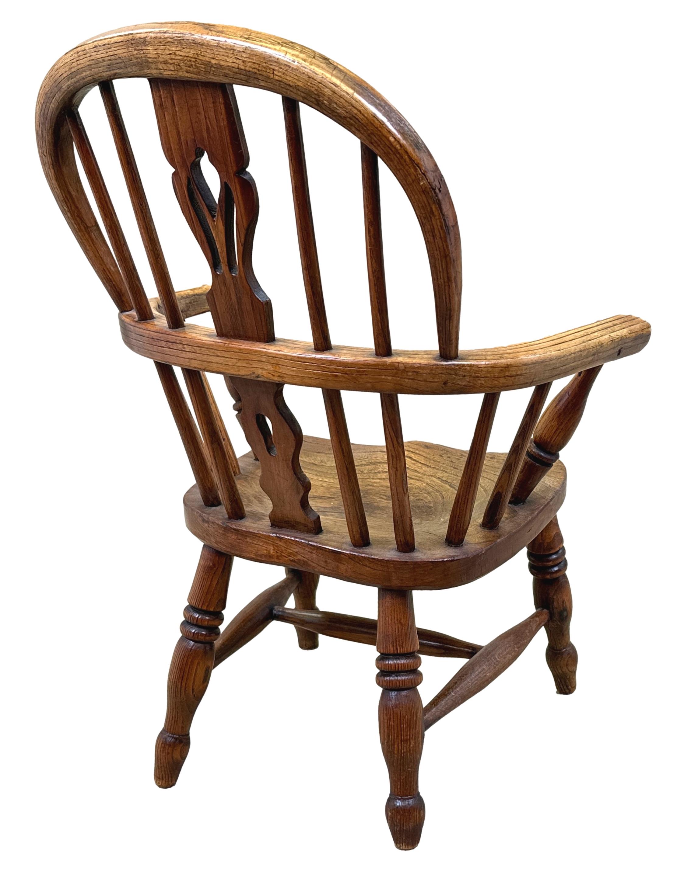 Ash 19th Century Childs Windsor Armchair For Sale