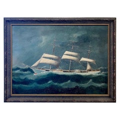 19th Century China Trade Seascape with an American Clipper Ship, circa 1880s