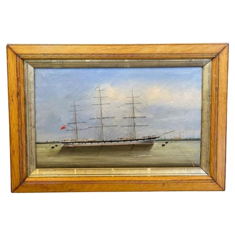 Paesaggio marino China Trade del XIX secolo con la nave Avon all'ancora di Lai Fong