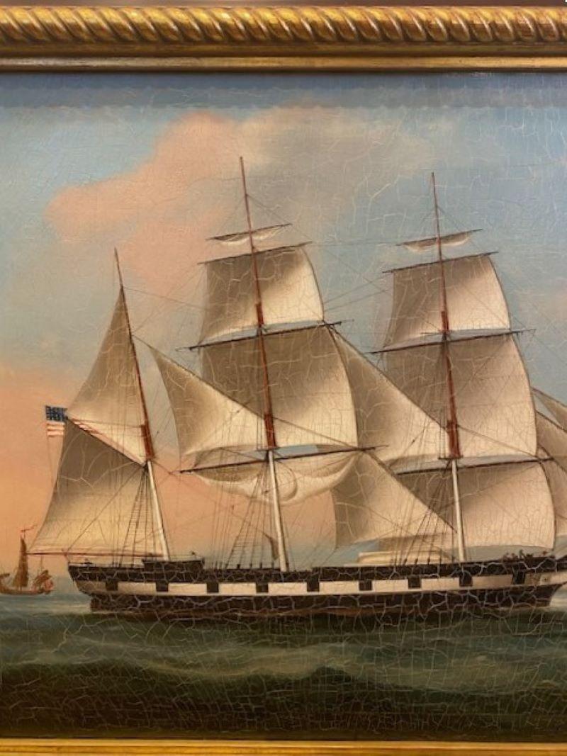 Hong Kong Nave China Trade del XIX secolo Ritratto della nave clipper americana ORIENTAL in vendita