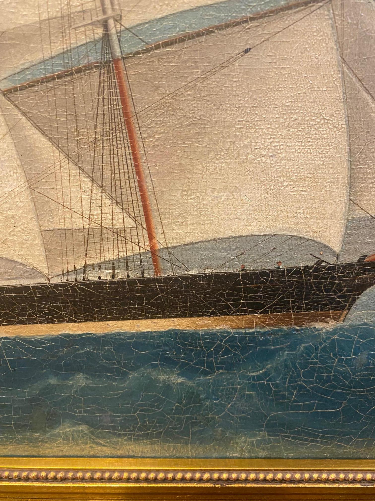 Chinese 19th Century China Trade Ship Portrait of the Tea Clipper Grace Reilly