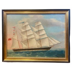 Antique 19th Century China Trade Ship Portrait of the Tea Clipper Grace Reilly