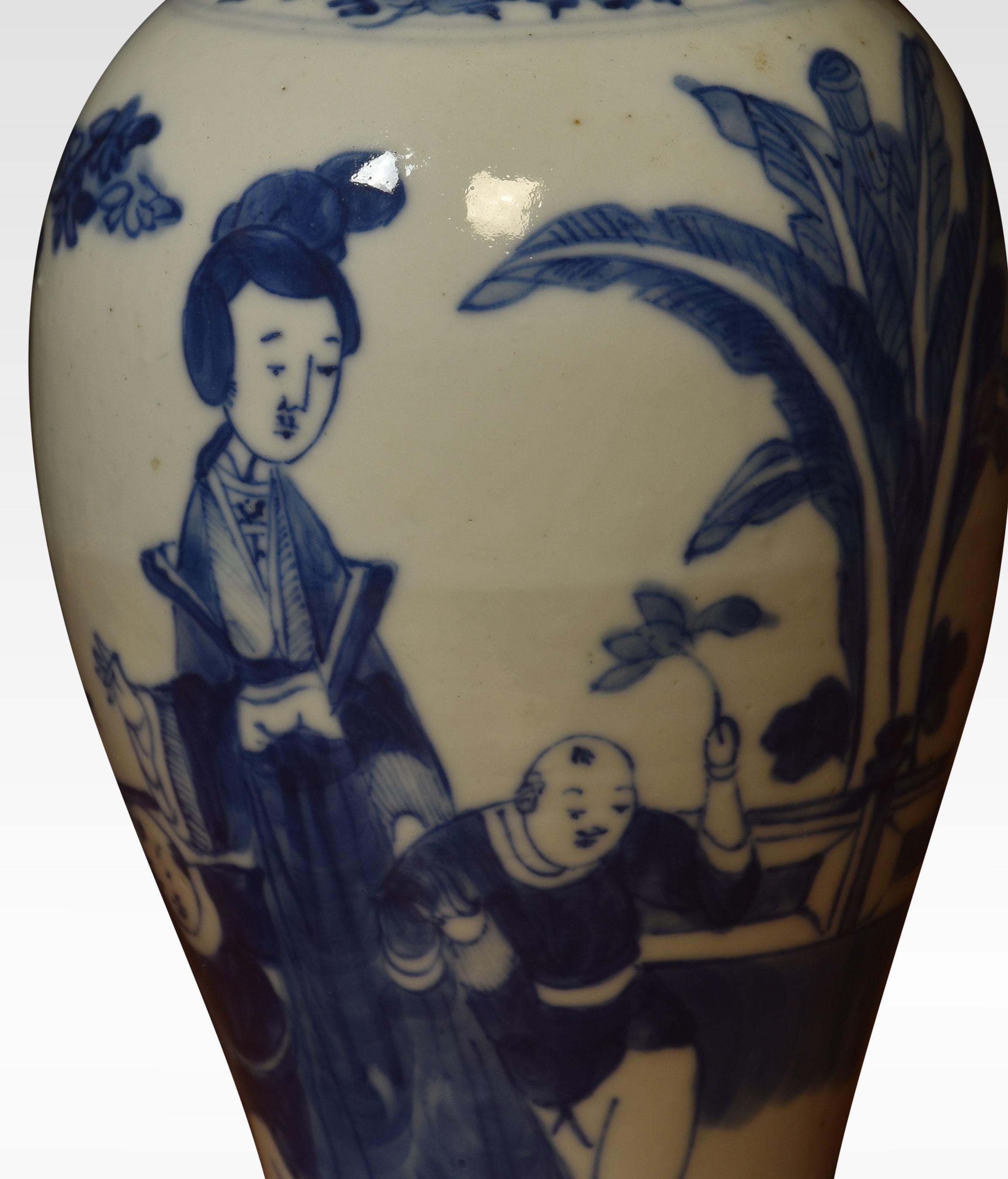 antique blue and white vases