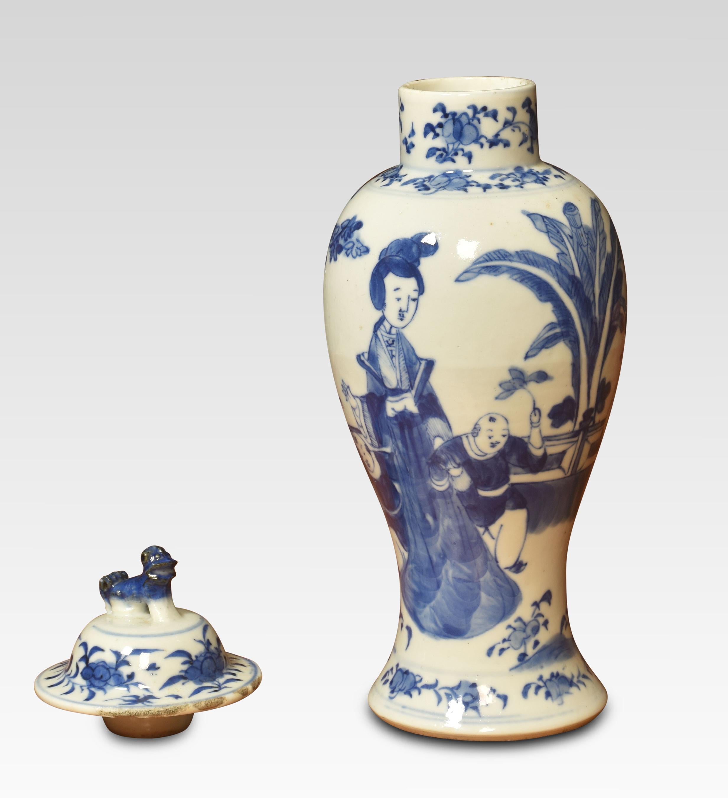 Chinese 19th Century Chinease Blue and White Vase For Sale