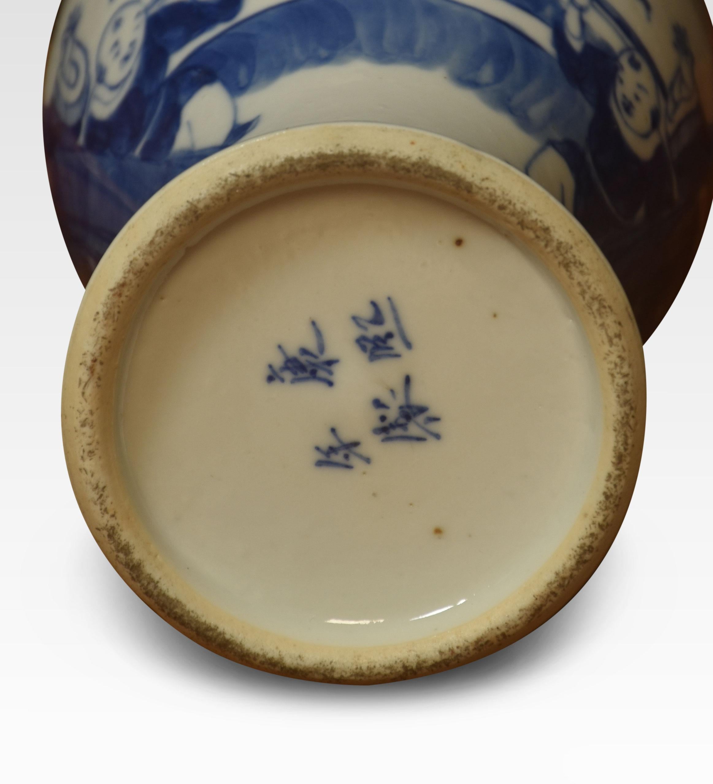 19th Century Chinease Blue and White Vase In Good Condition For Sale In Cheshire, GB
