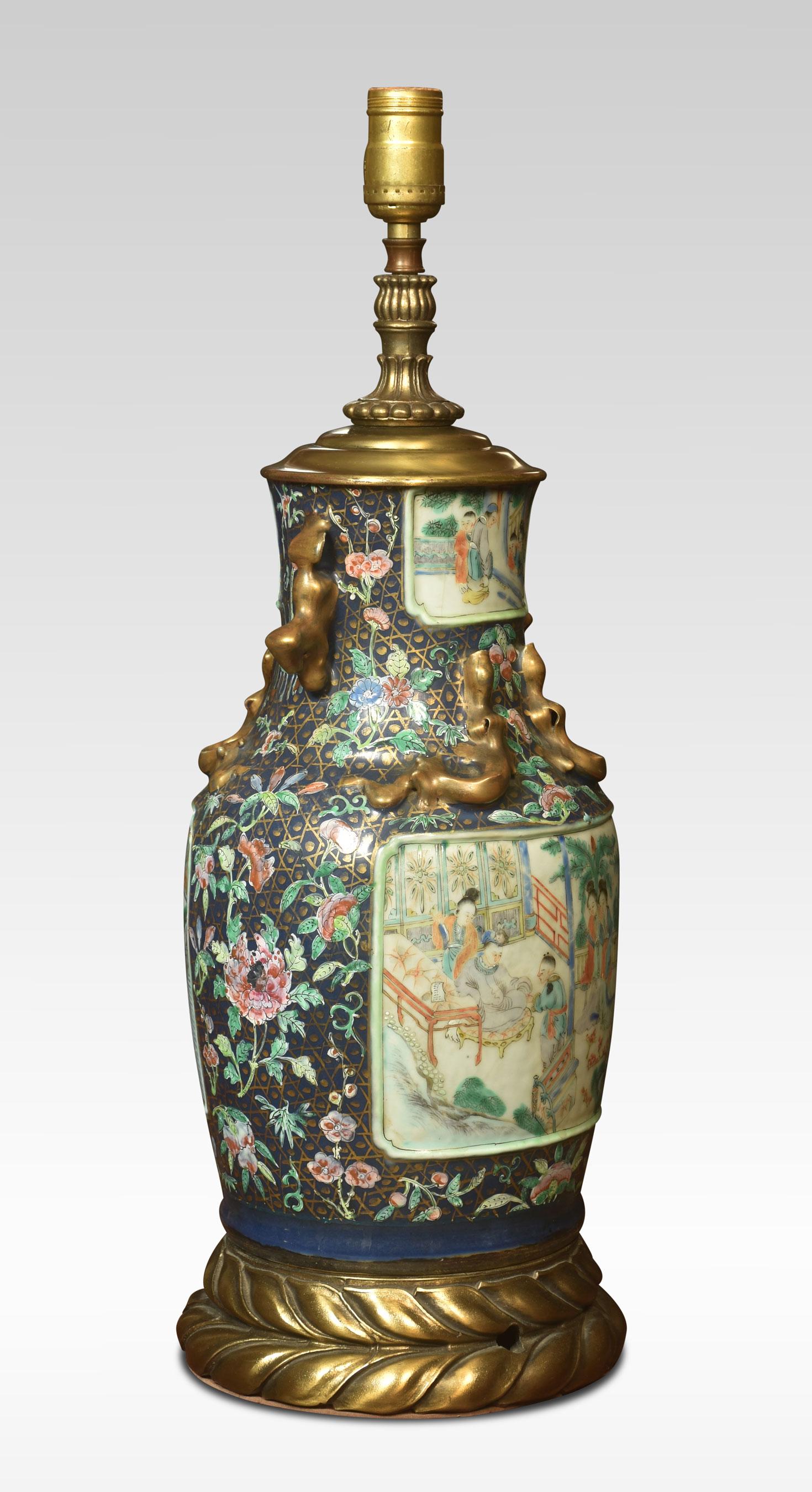 Chinease-Vasenlampe aus dem 19. Jahrhundert (Chinesisch) im Angebot