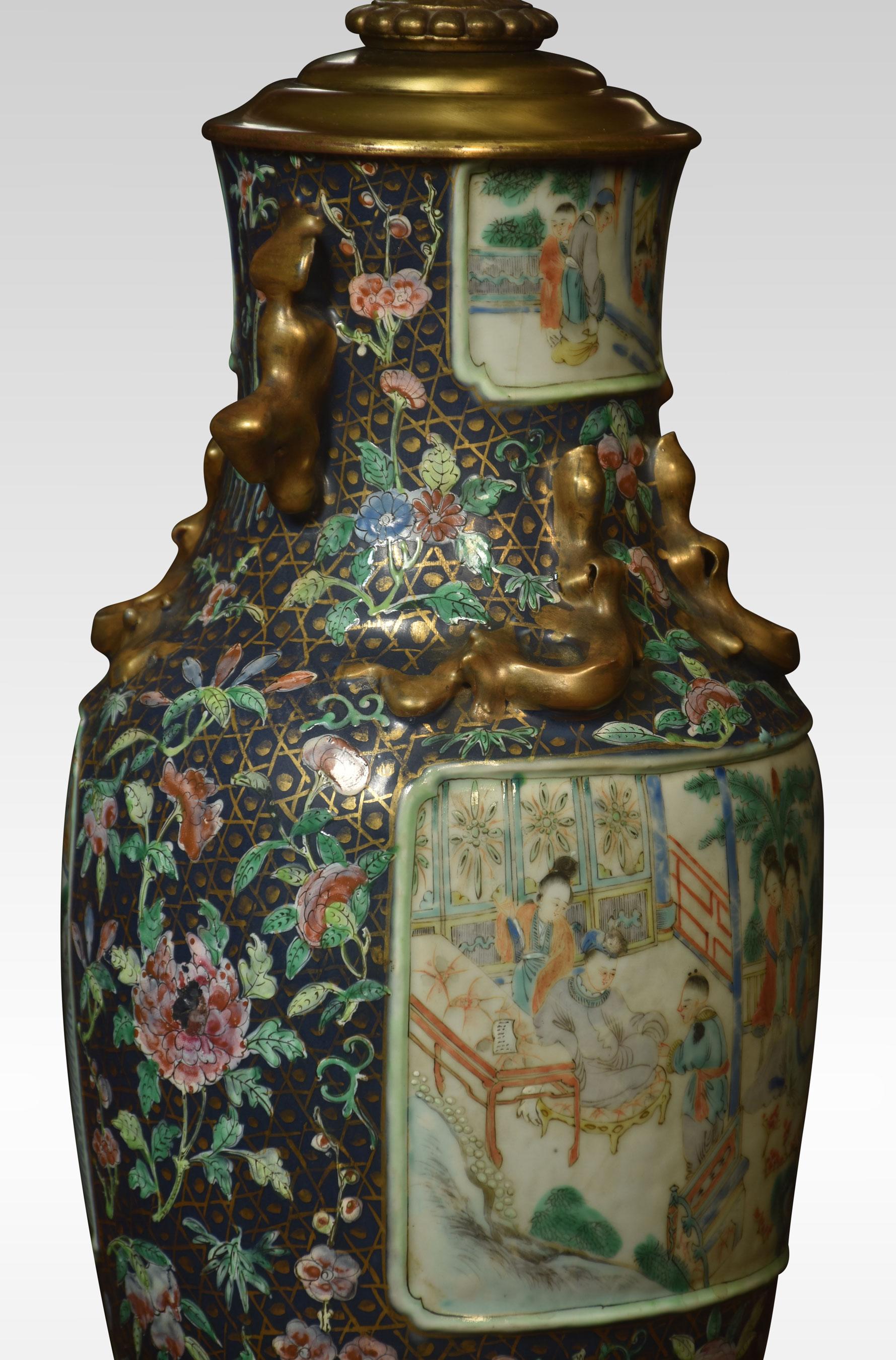 19th Century, Chinease Vase Lamp In Good Condition For Sale In Cheshire, GB