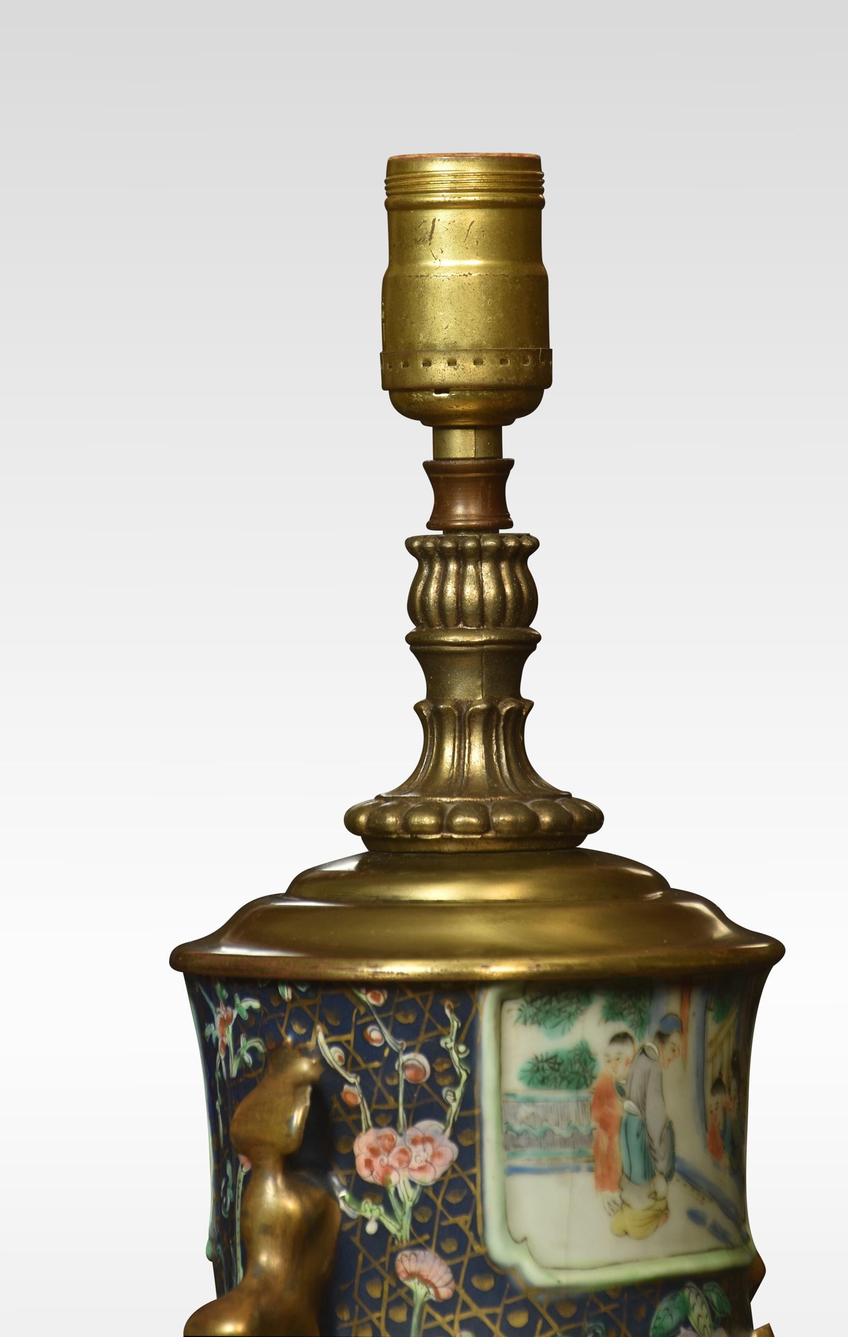 Porcelain 19th Century, Chinease Vase Lamp For Sale