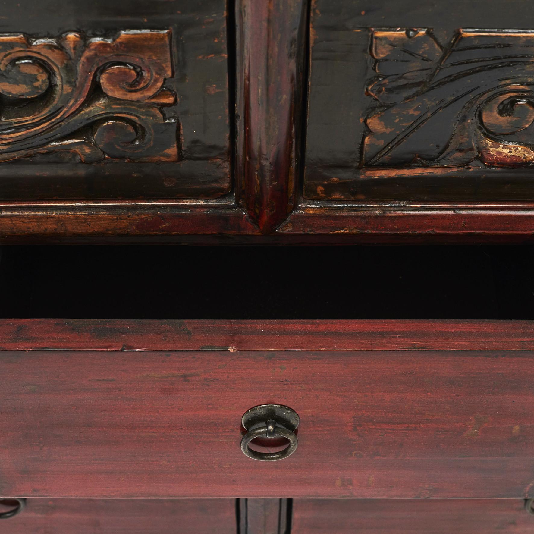 19th Century Chinese Altar Elmwood Sideboard 5