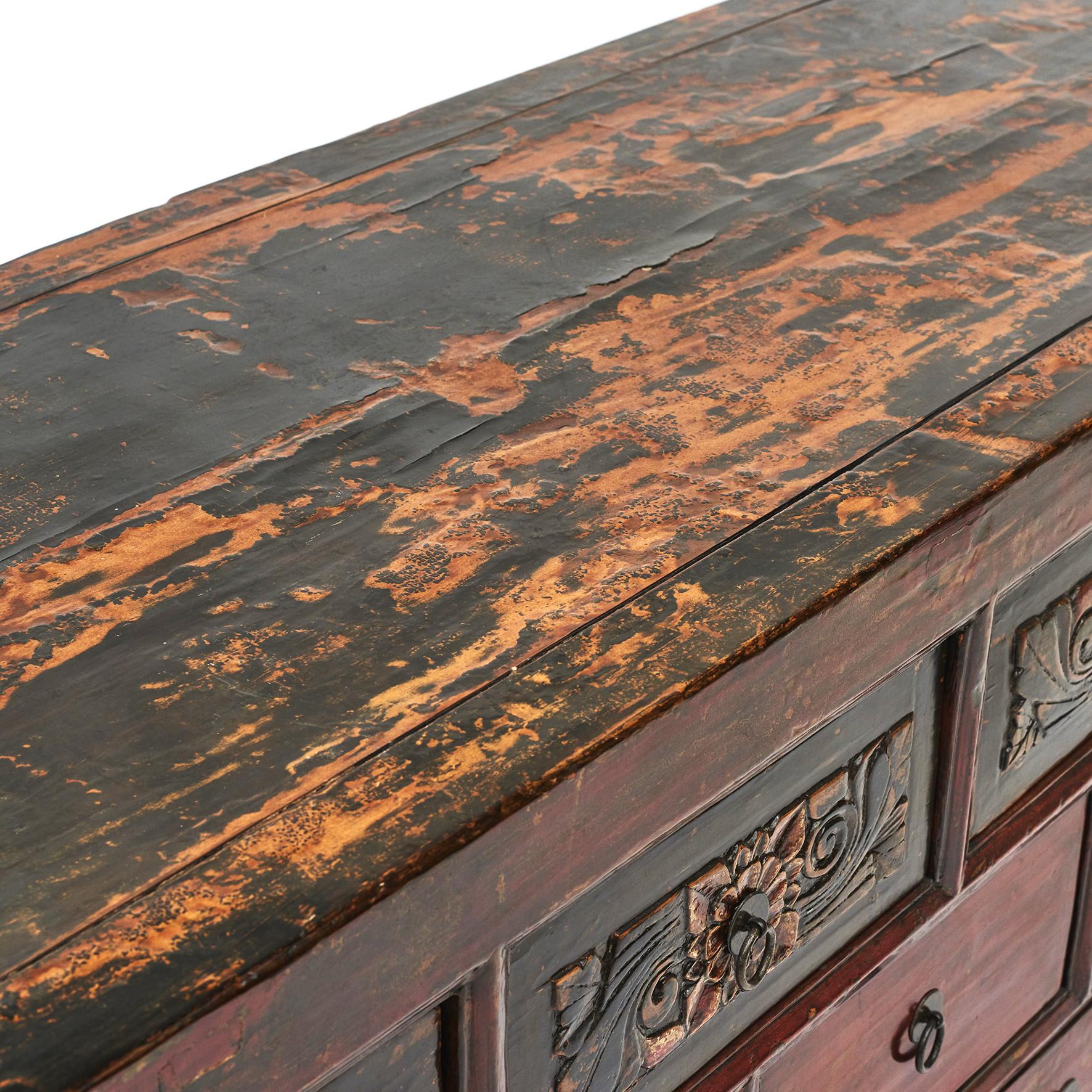 19th Century Chinese Altar Elmwood Sideboard 1