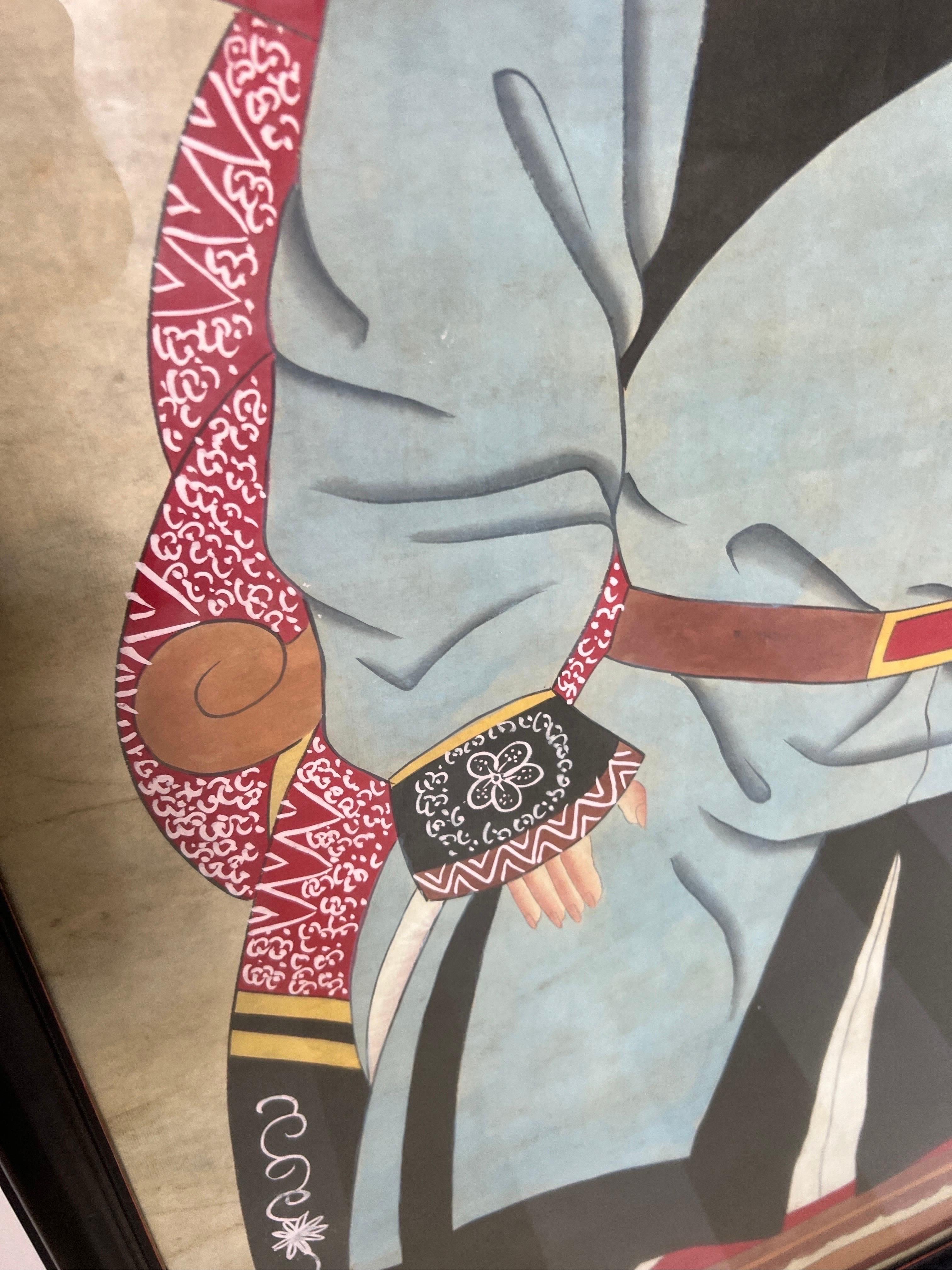 Paper 19th Century Chinese Ancestor Portrait For Sale