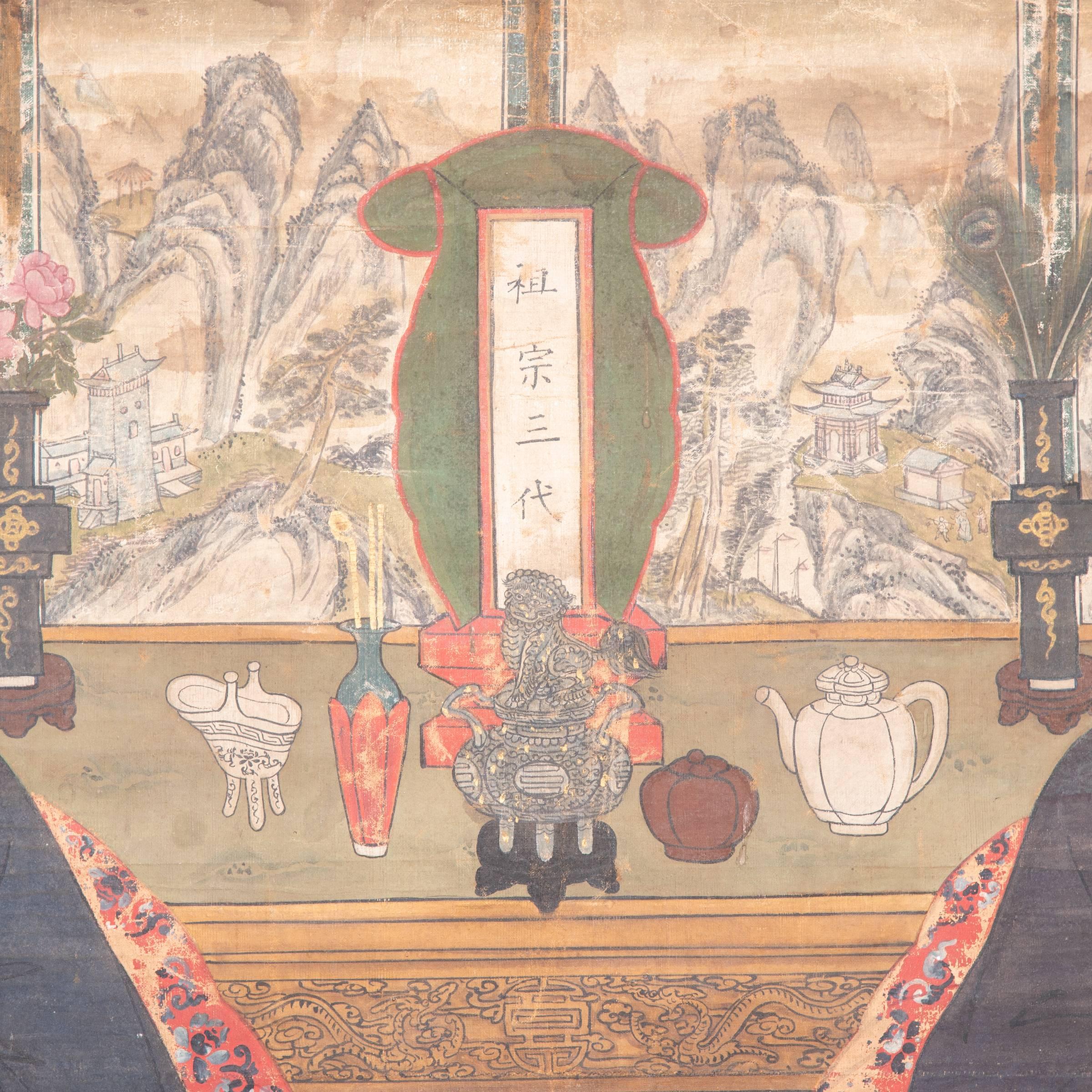 Qing 19th Century Chinese Ancestral Painting