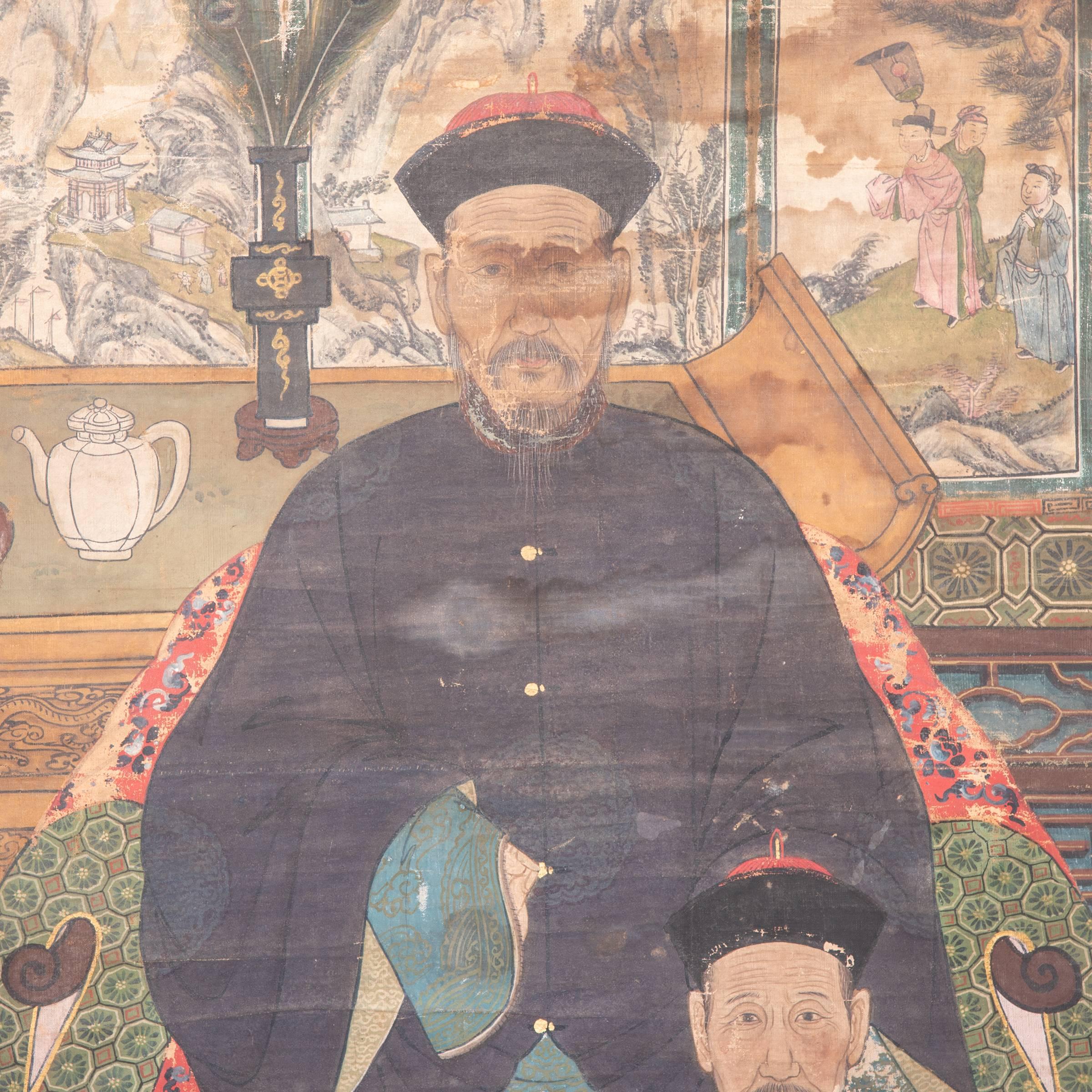 19th Century Chinese Ancestral Painting In Good Condition In Chicago, IL