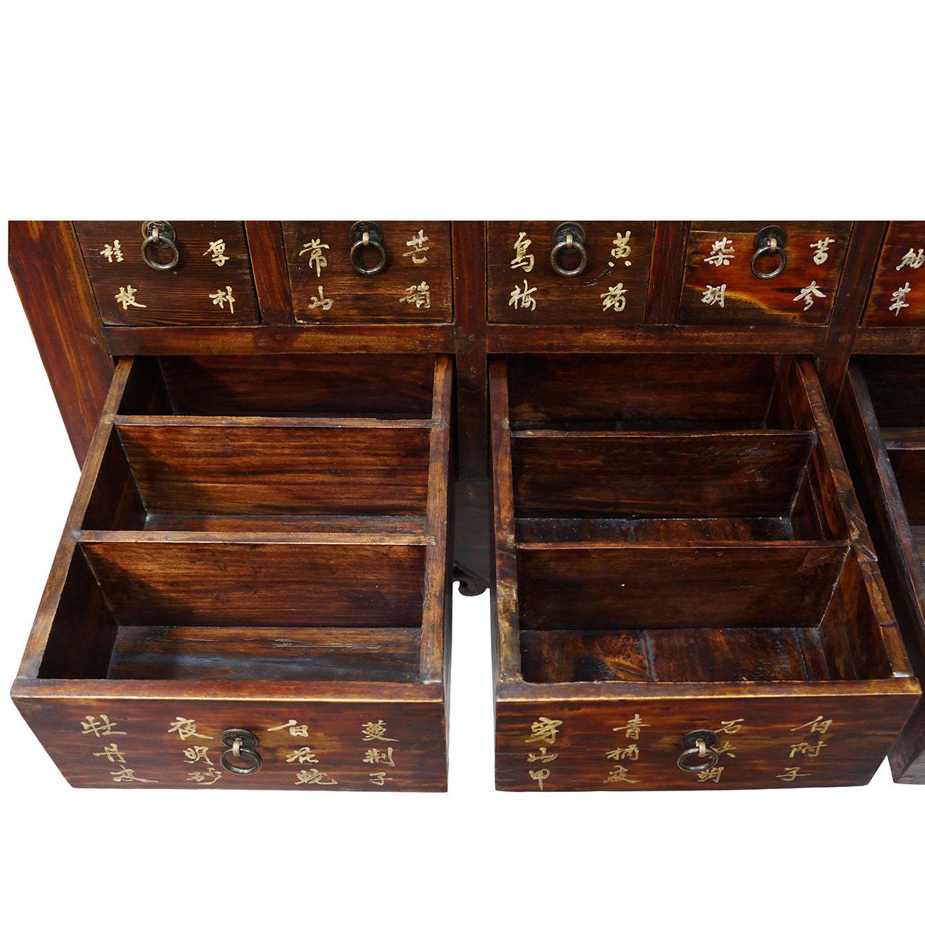 Carved Chinese Antique 39 Drawers Apothecary Medicine Herbal Cabinet For Sale