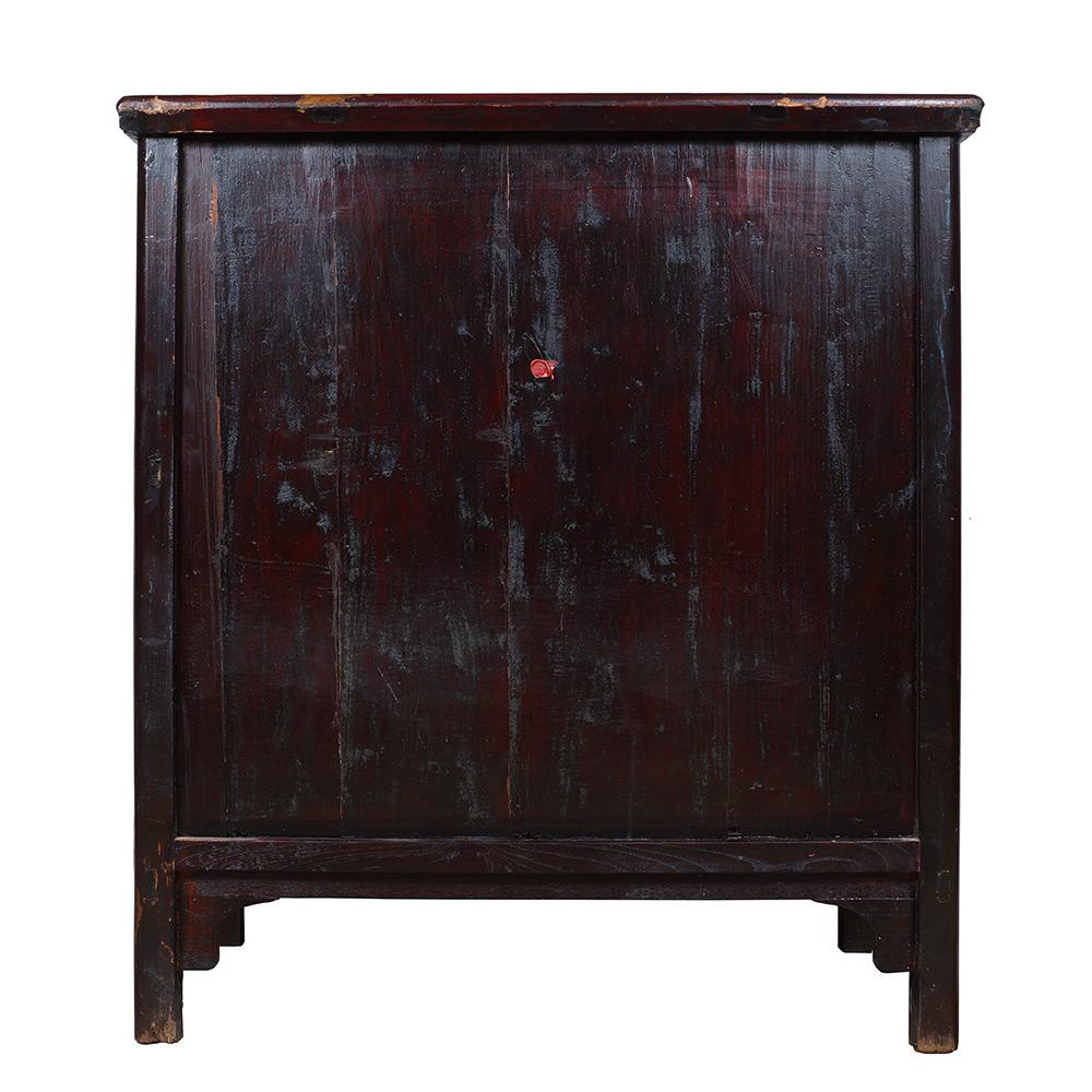19th Century Chinese Antique Carved Shan XI 5 Drawers Cabinet/Side Table  For Sale 7