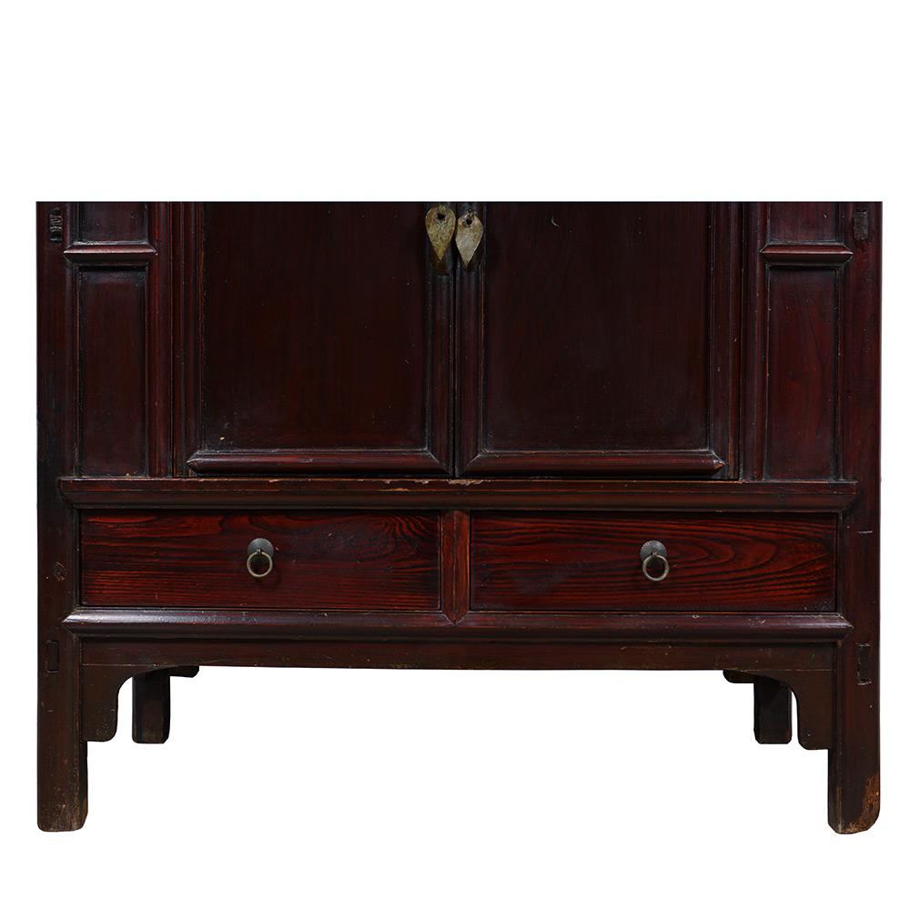 19th Century Chinese Antique Carved Shan XI 5 Drawers Cabinet/Side Table  For Sale 3