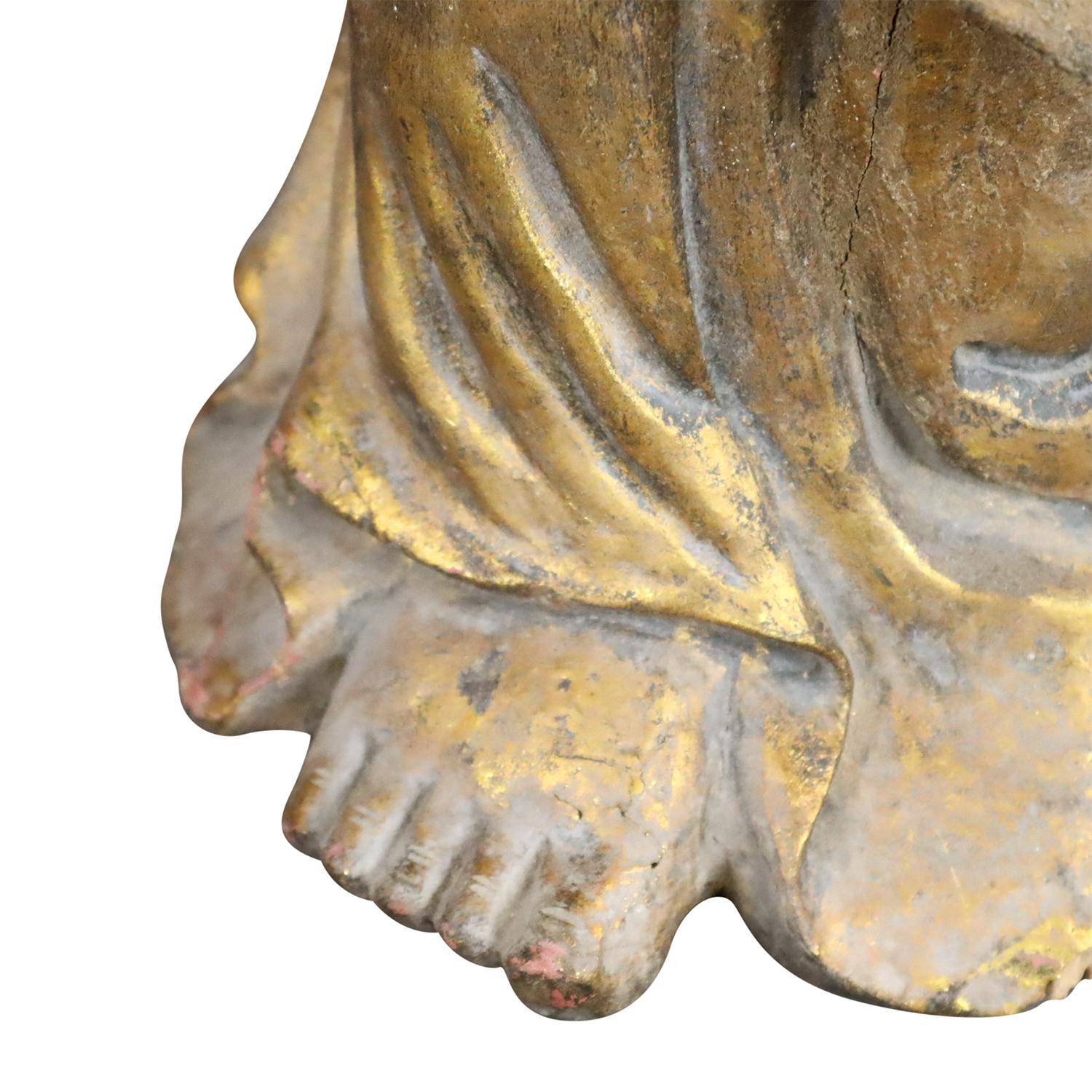 Chinesische antike Holzfigur des Medizin Buddha Bhaishajyaguru aus dem 19. Jahrhundert im Angebot 8