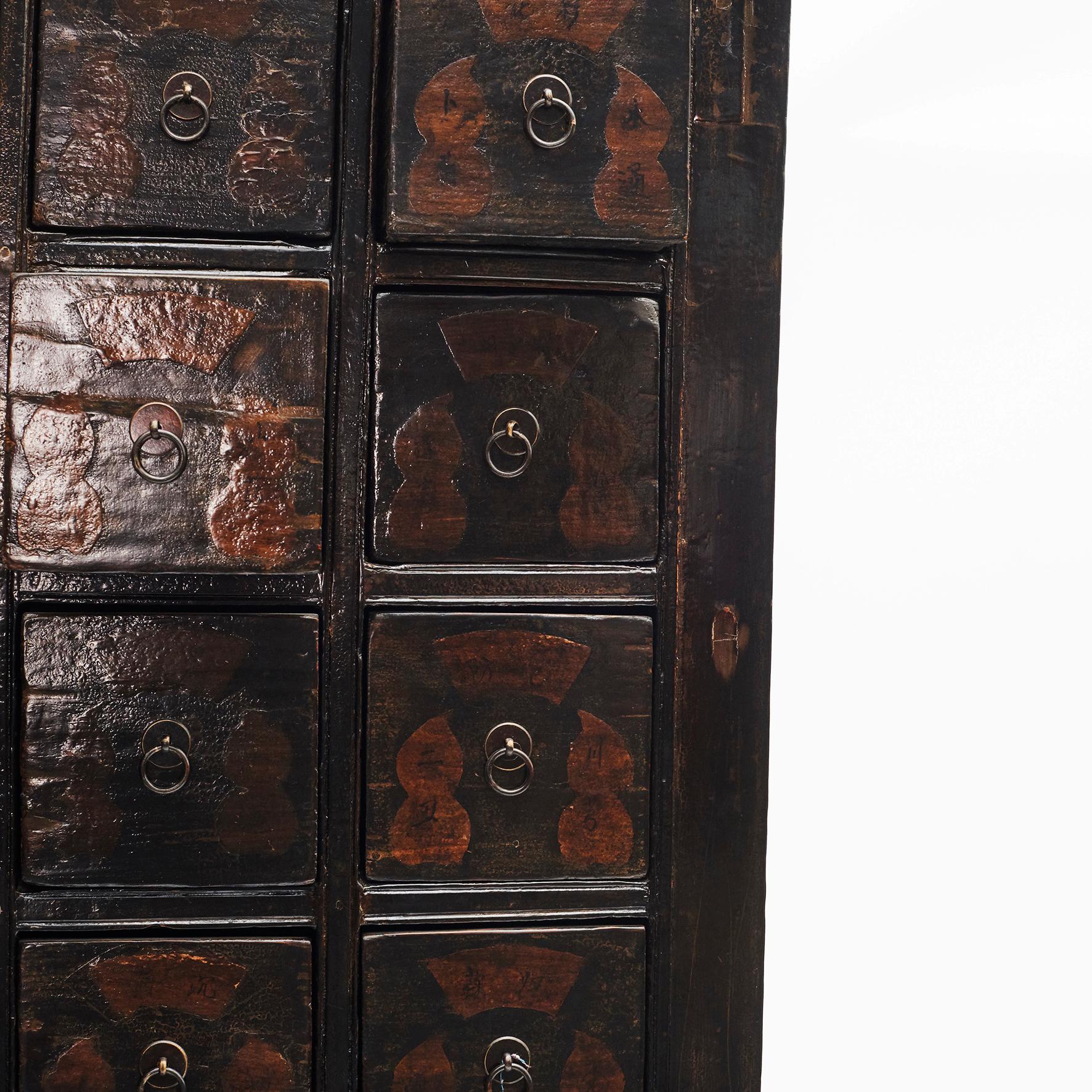 19th Century Chinese Apothecary Cabinet with 32 Drawers and Original Lacquer 2