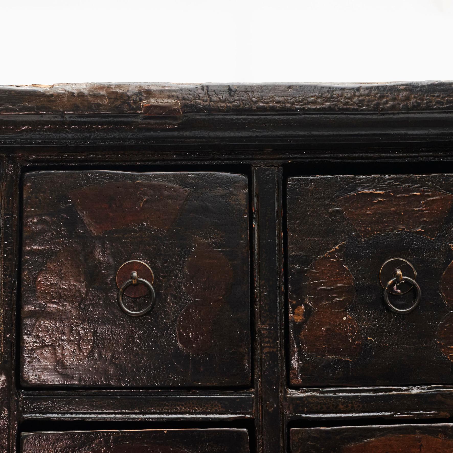 Lacquered 19th Century Chinese Apothecary Cabinet with 32 Drawers and Original Lacquer