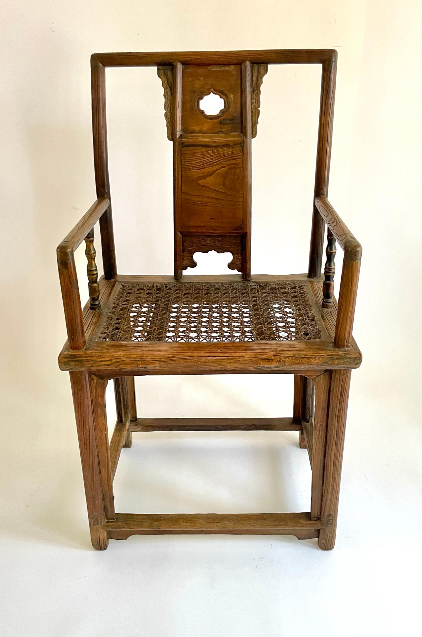 Hand-Carved 19th Century Chinese Armchair For Sale