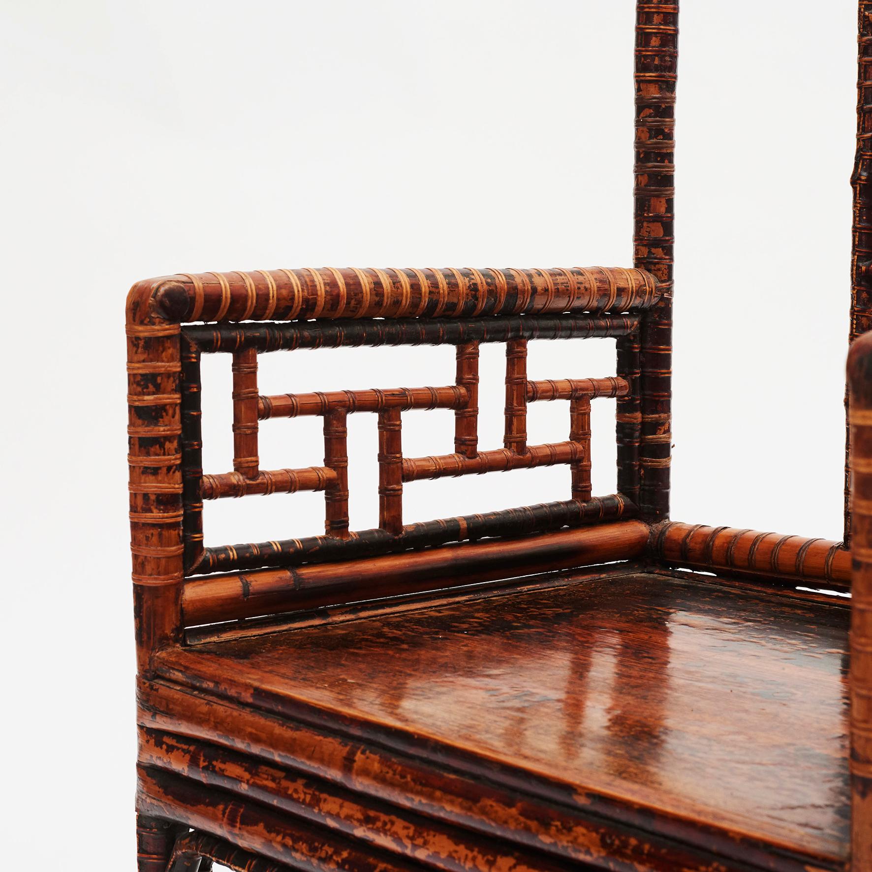 19th Century Chinese Bamboo Armchair For Sale 5