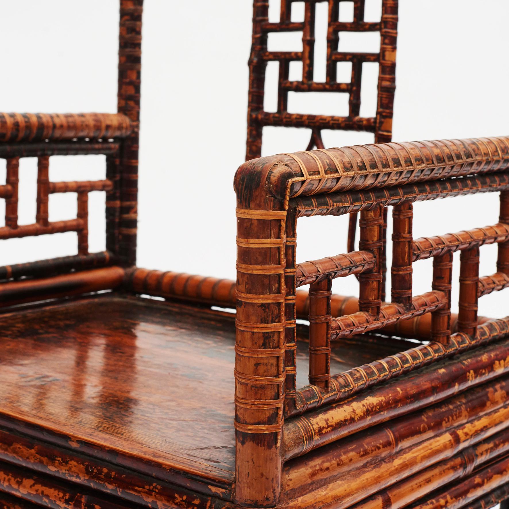 19th Century Chinese Bamboo Armchair For Sale 1