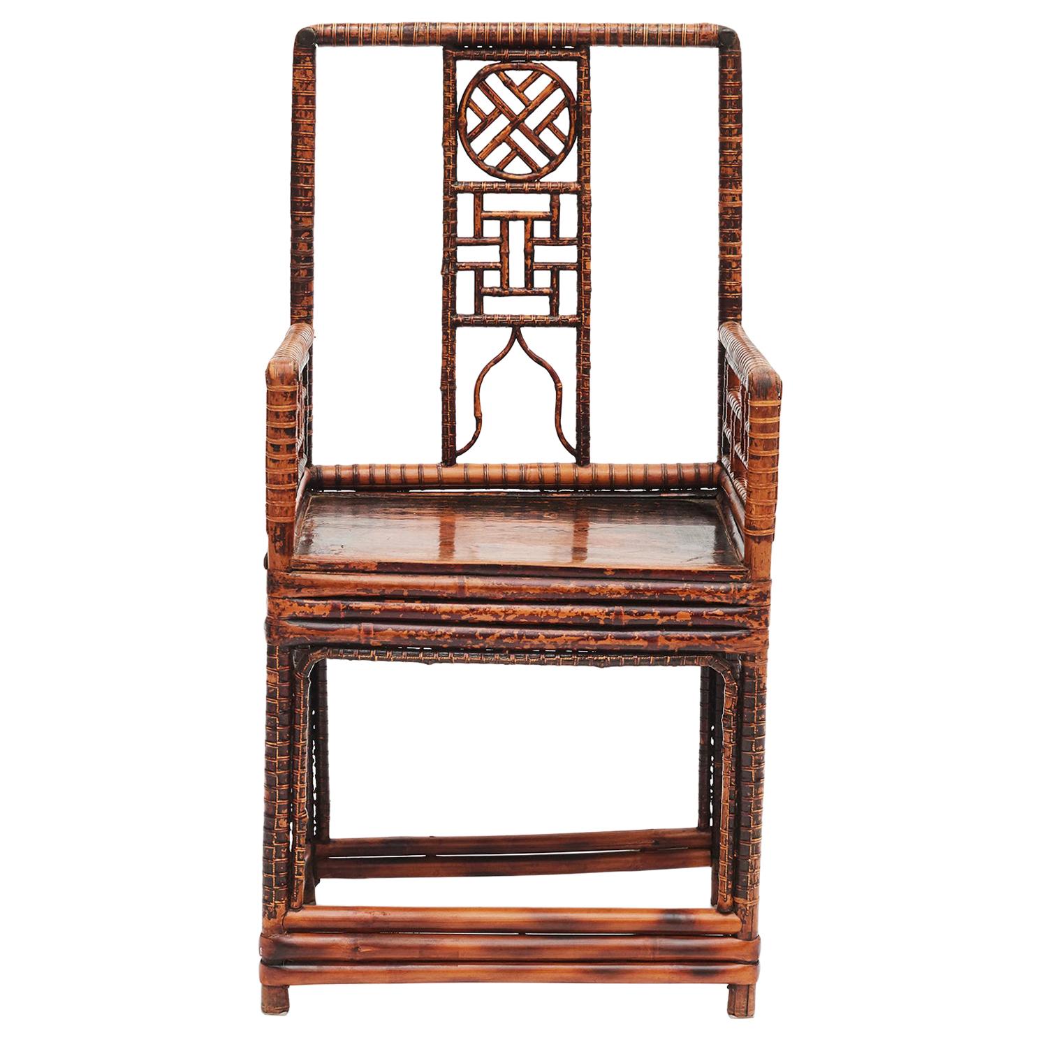19th Century Chinese Bamboo Armchair
