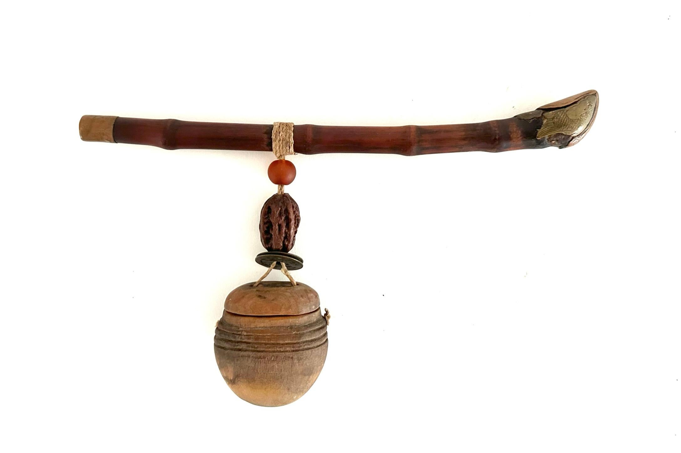 19th Century Chinese Bamboo Opium Pipe In Good Condition For Sale In Atlanta, GA