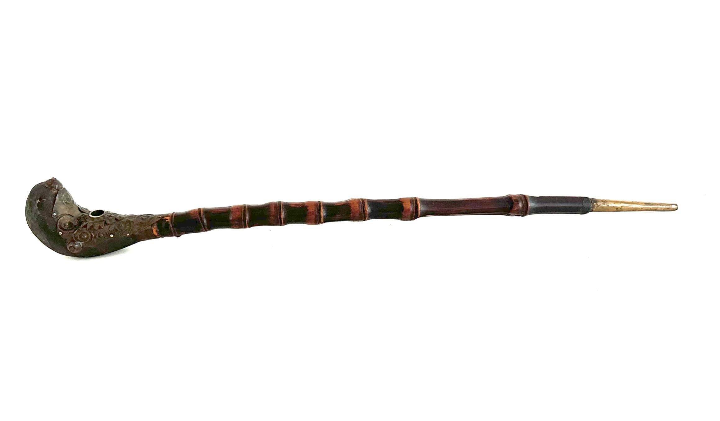 19th Century Chinese Bamboo Opium Pipe For Sale 2