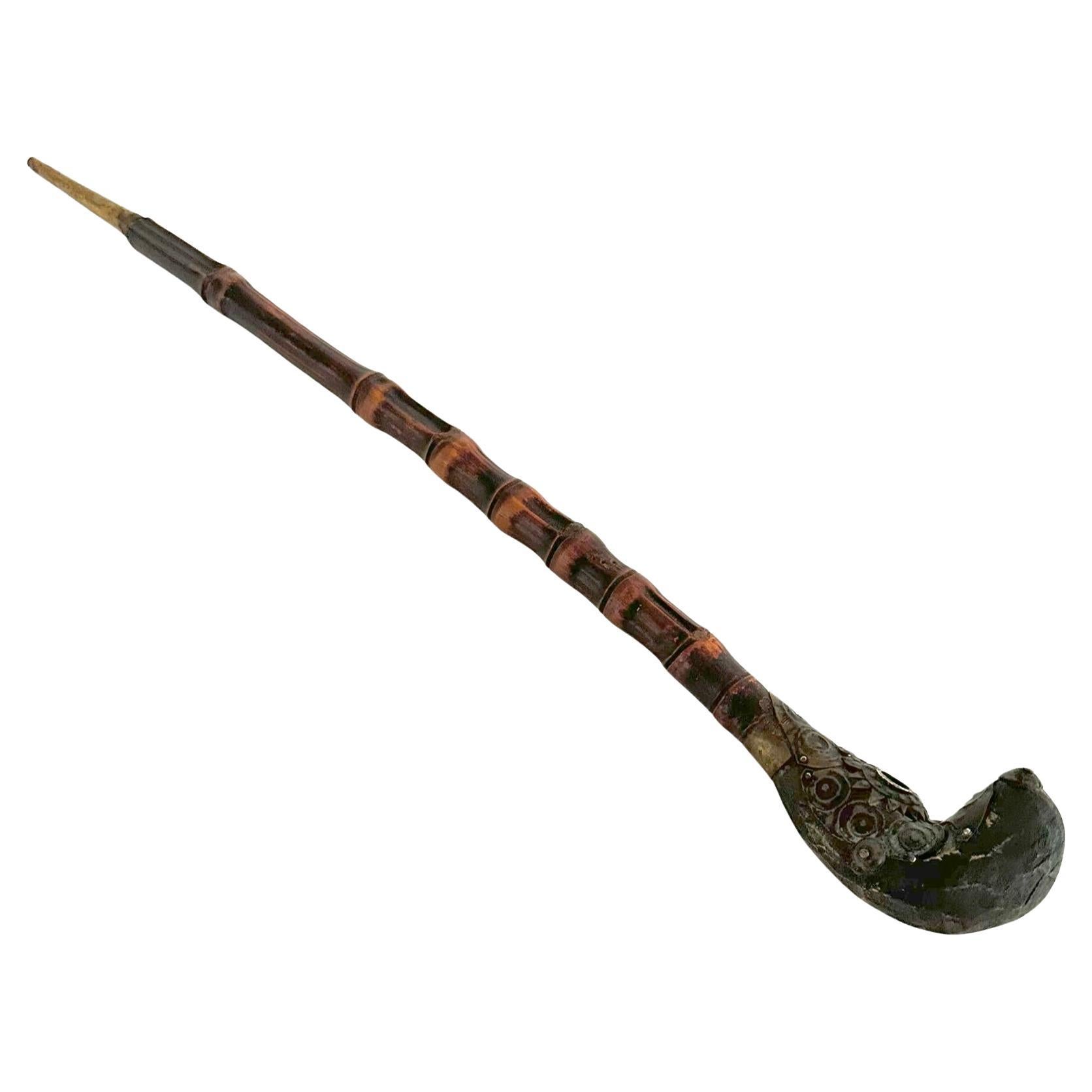 19th Century Chinese Bamboo Opium Pipe For Sale