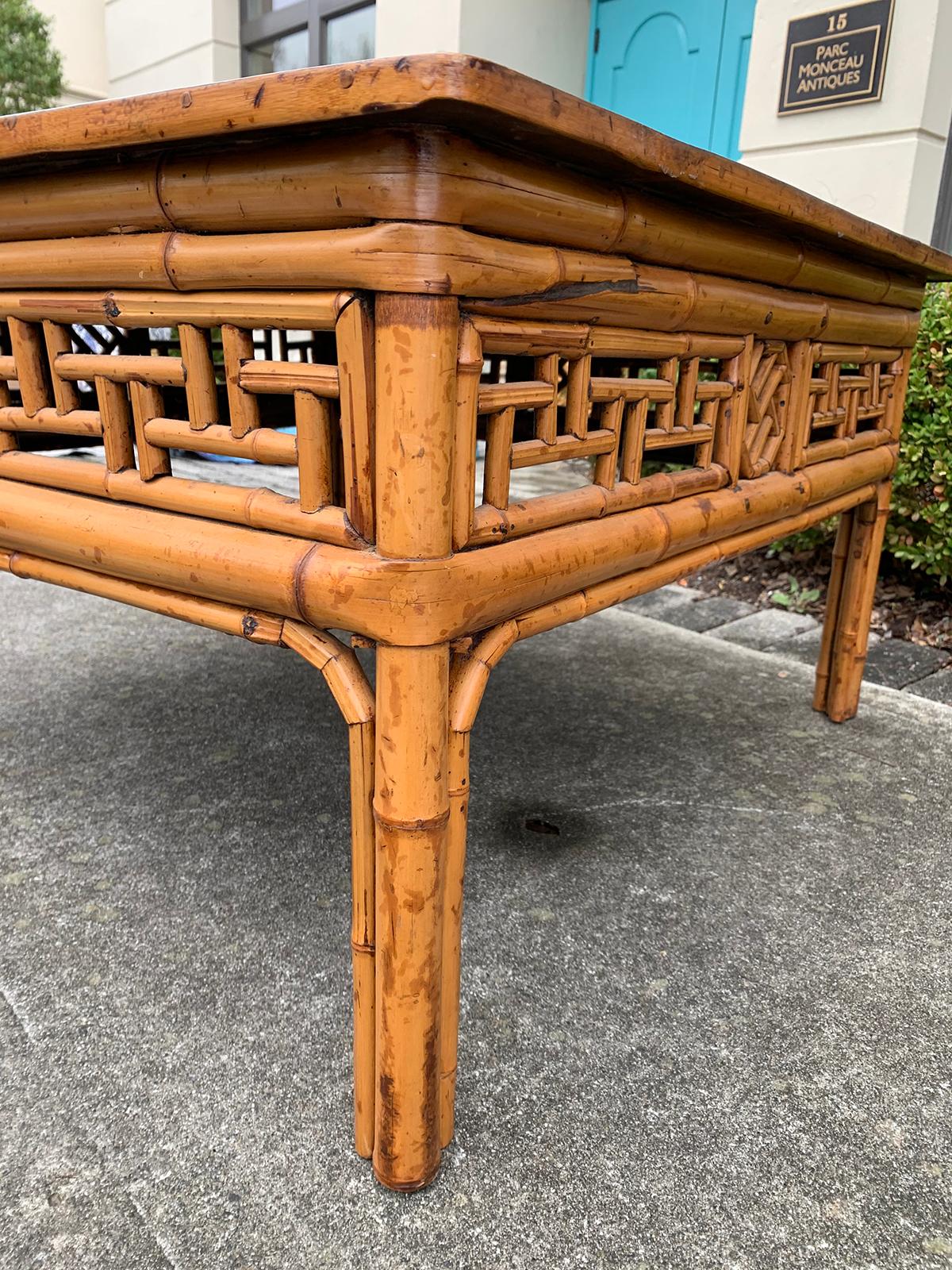 19th Century Chinese Bamboo Square Coffee Table 5