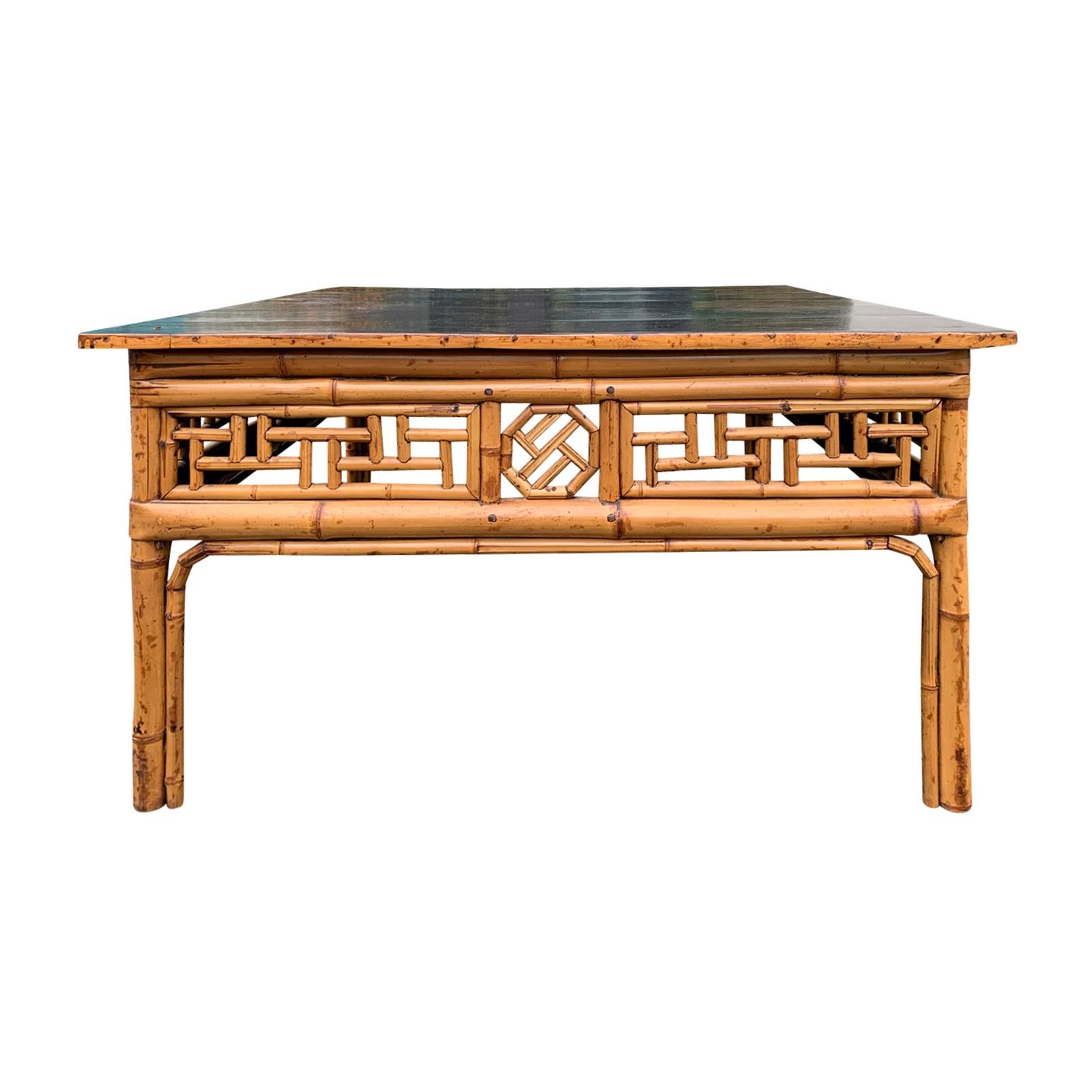 19th Century Chinese Bamboo Square Coffee Table