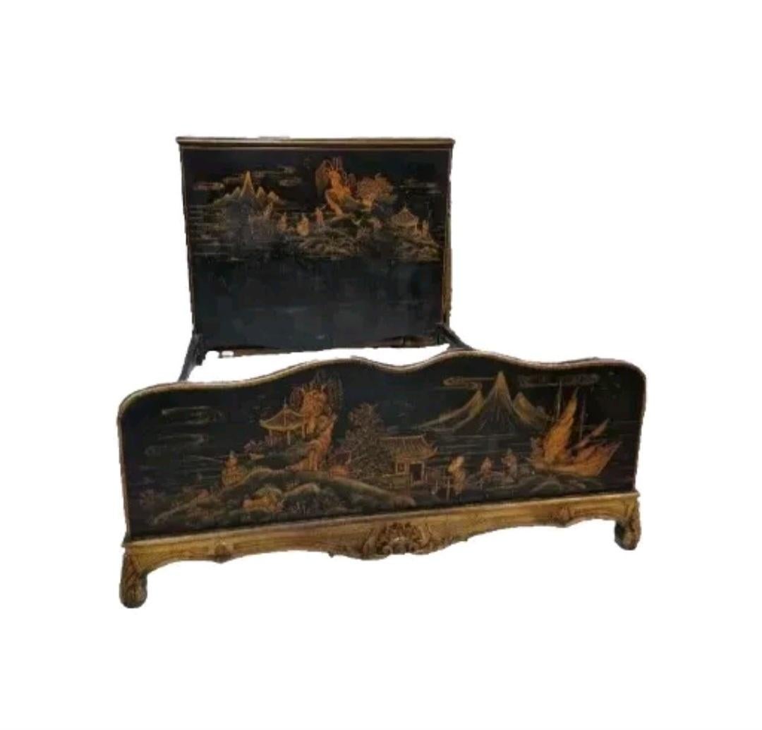 Chinesisches Bett aus Massivholz aus dem 19. im Angebot 2
