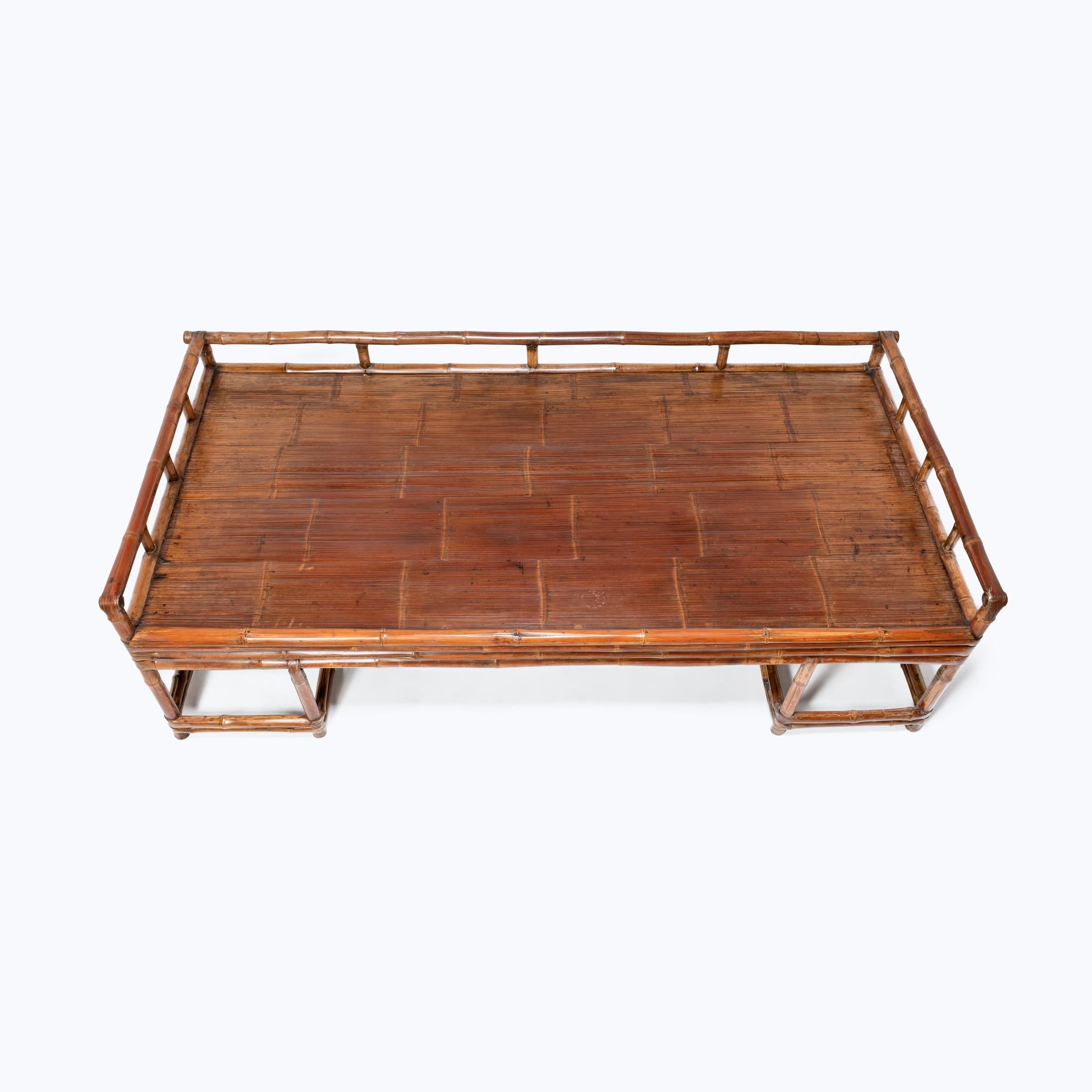 Made of bent bamboo, this southern Chinese daybed was likely the most popular piece of furniture in house. Lightweight and portable, the platform bed travelled from room to room and was even brought outdoors during the region’s sultry summers. Low