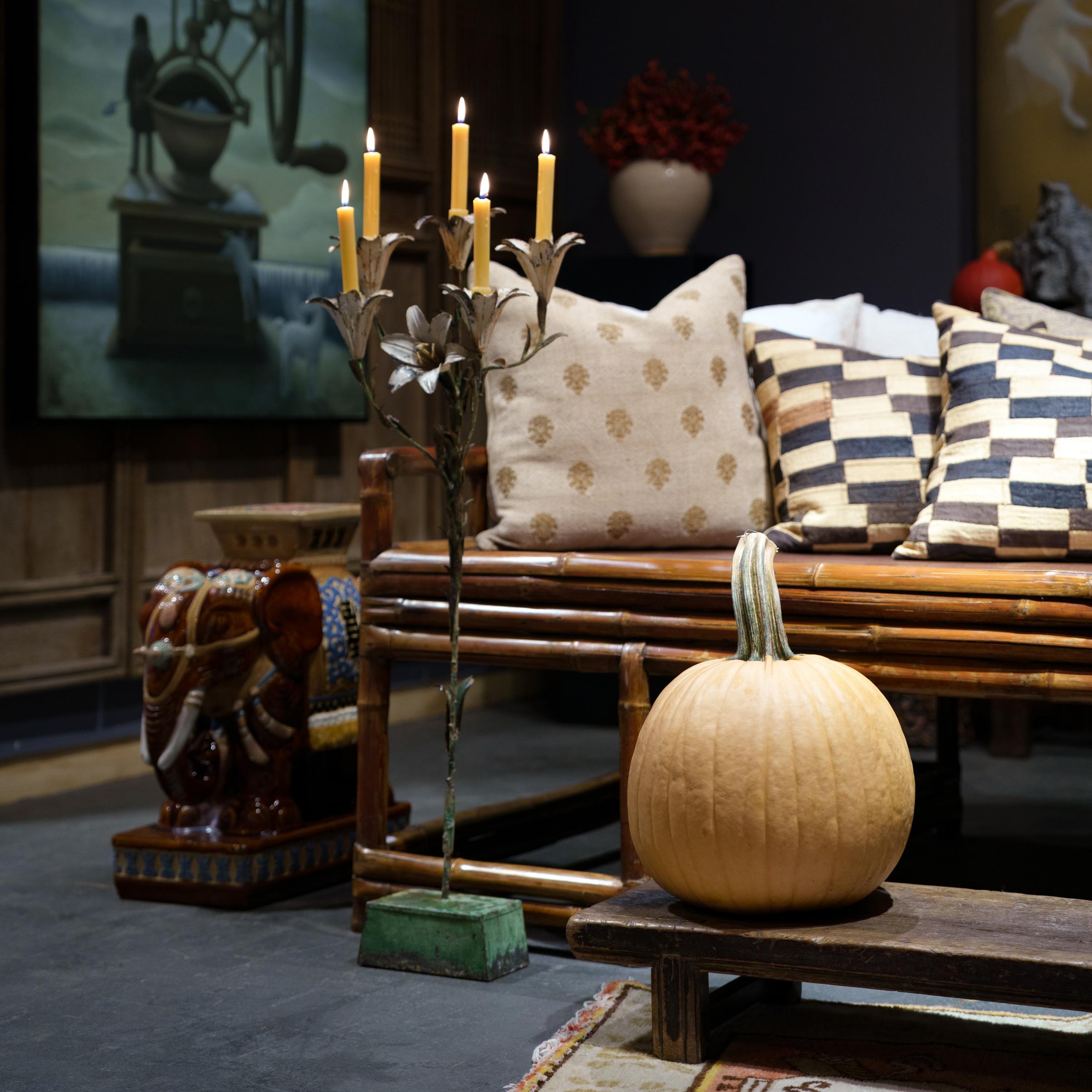 Qing Méridienne chinoise du 19ème siècle en bambou courbé en vente