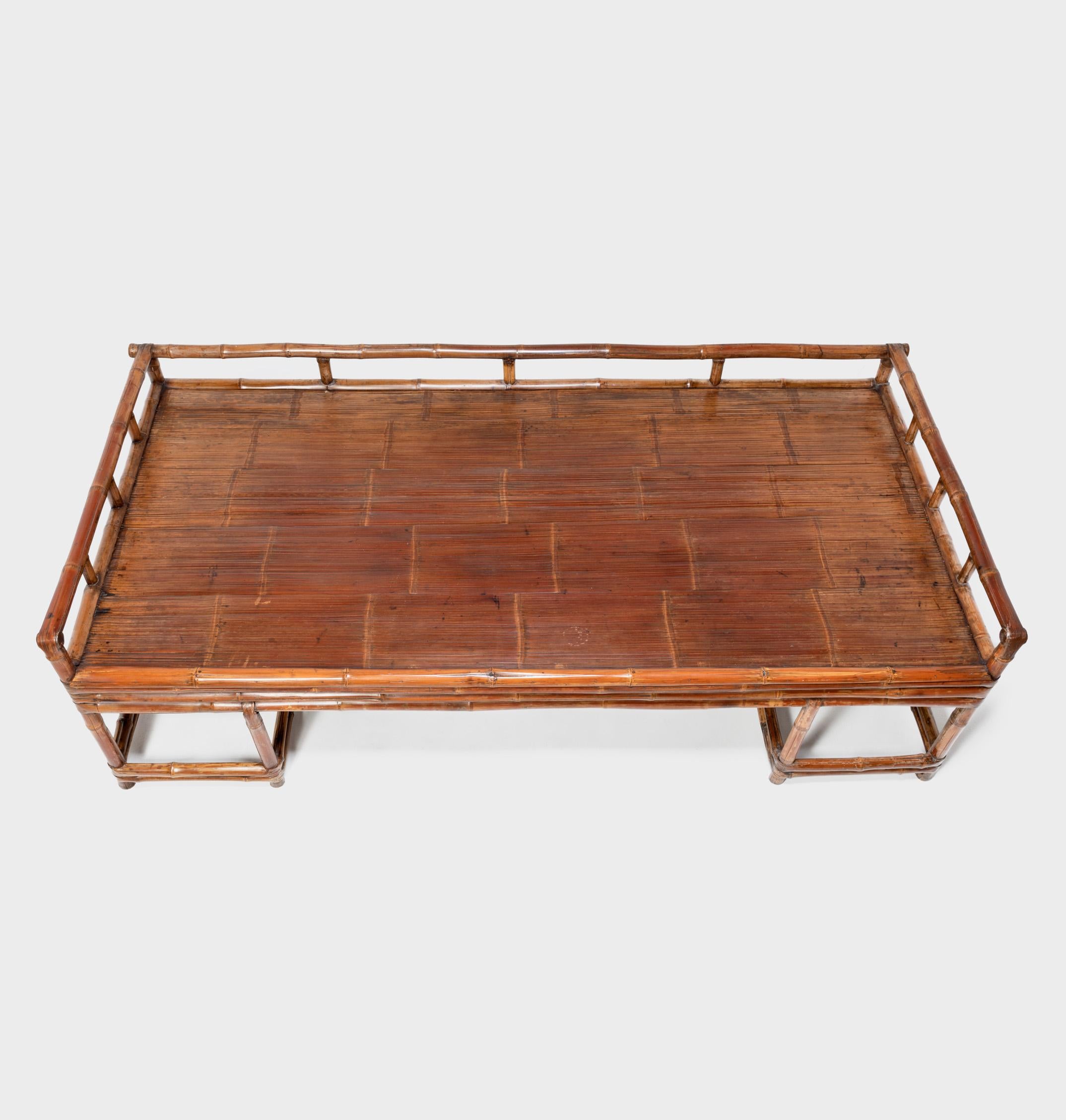 Made of bent bamboo, this southern Chinese daybed was likely the most popular piece of furniture in house. Lightweight and portable, the platform bed travelled from room to room and was even brought outdoors during the region’s sultry summers. Low