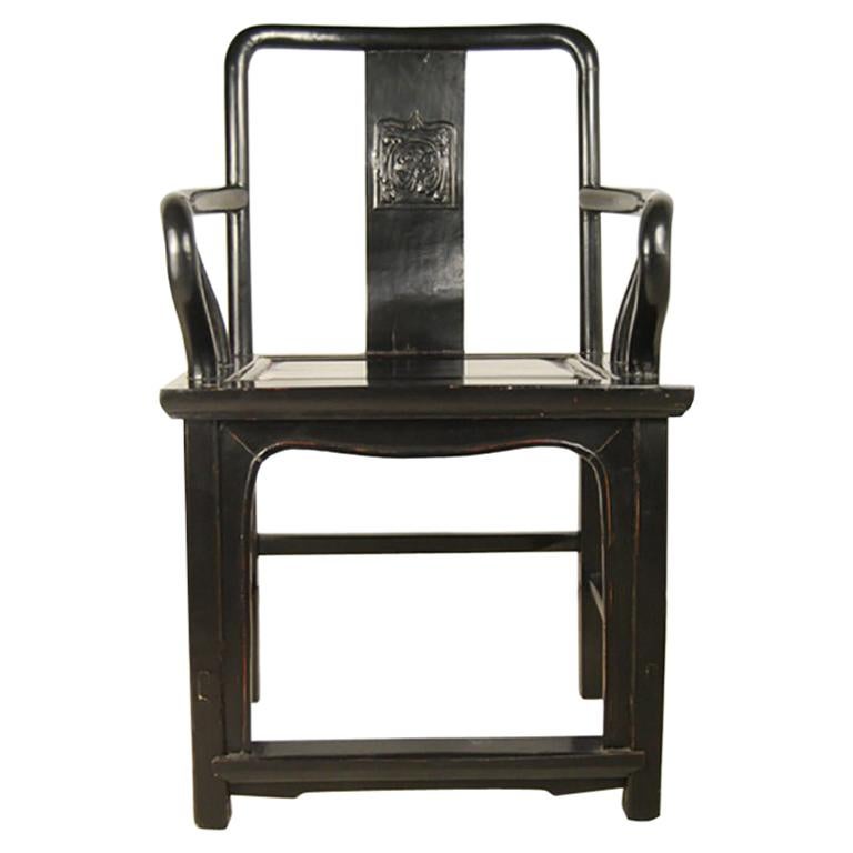 Chinese Black Guanmaoyi Chair, c. 1850