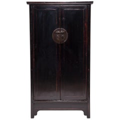 Antique 19th Century Chinese Black Lacquer Cabinet