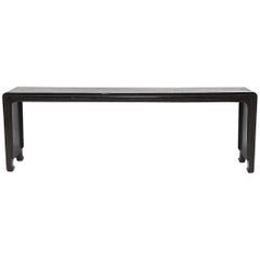19th Century Chinese Black Lacquer Waterfall Altar Table