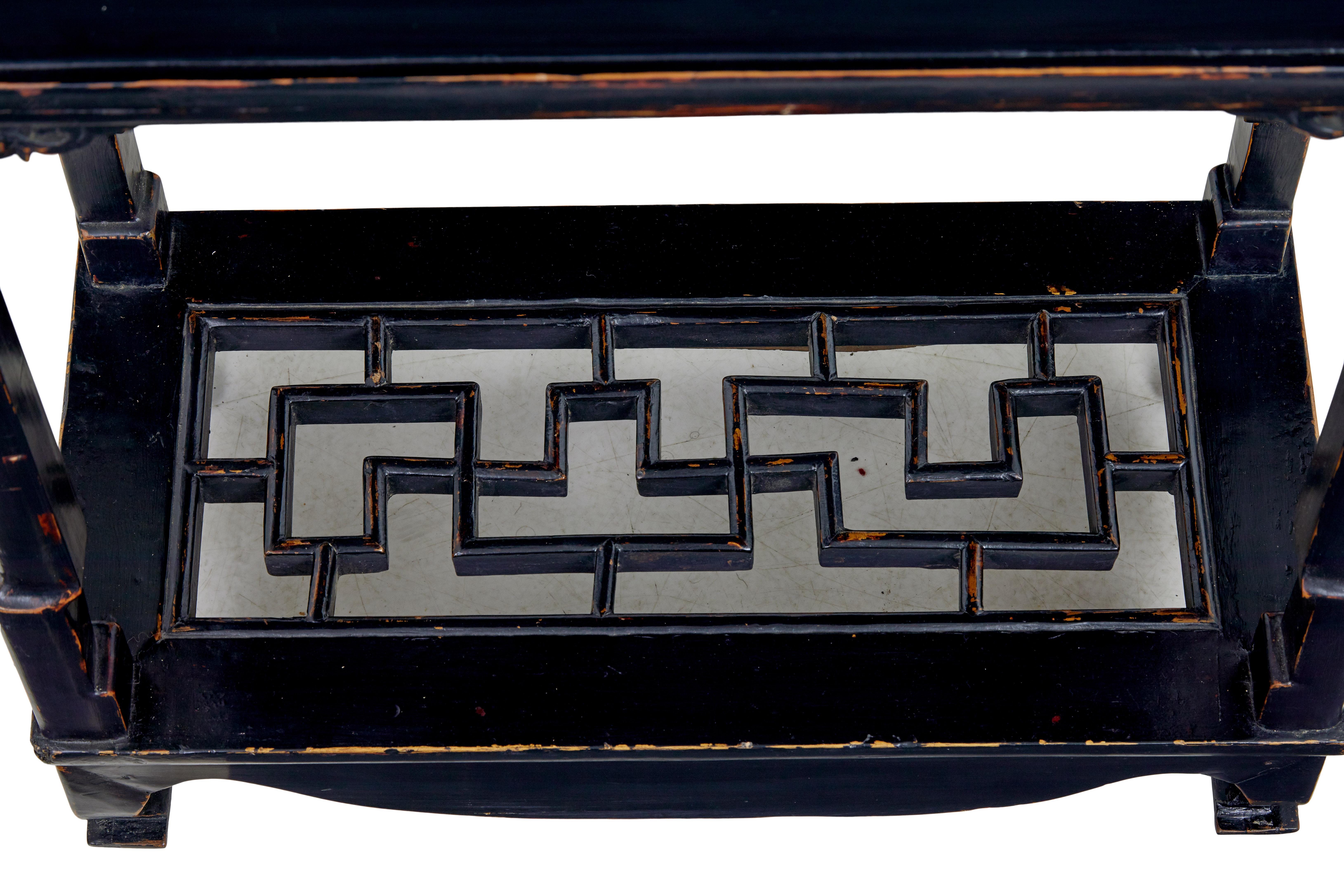 Qing 19th century Chinese black lacquered desk
